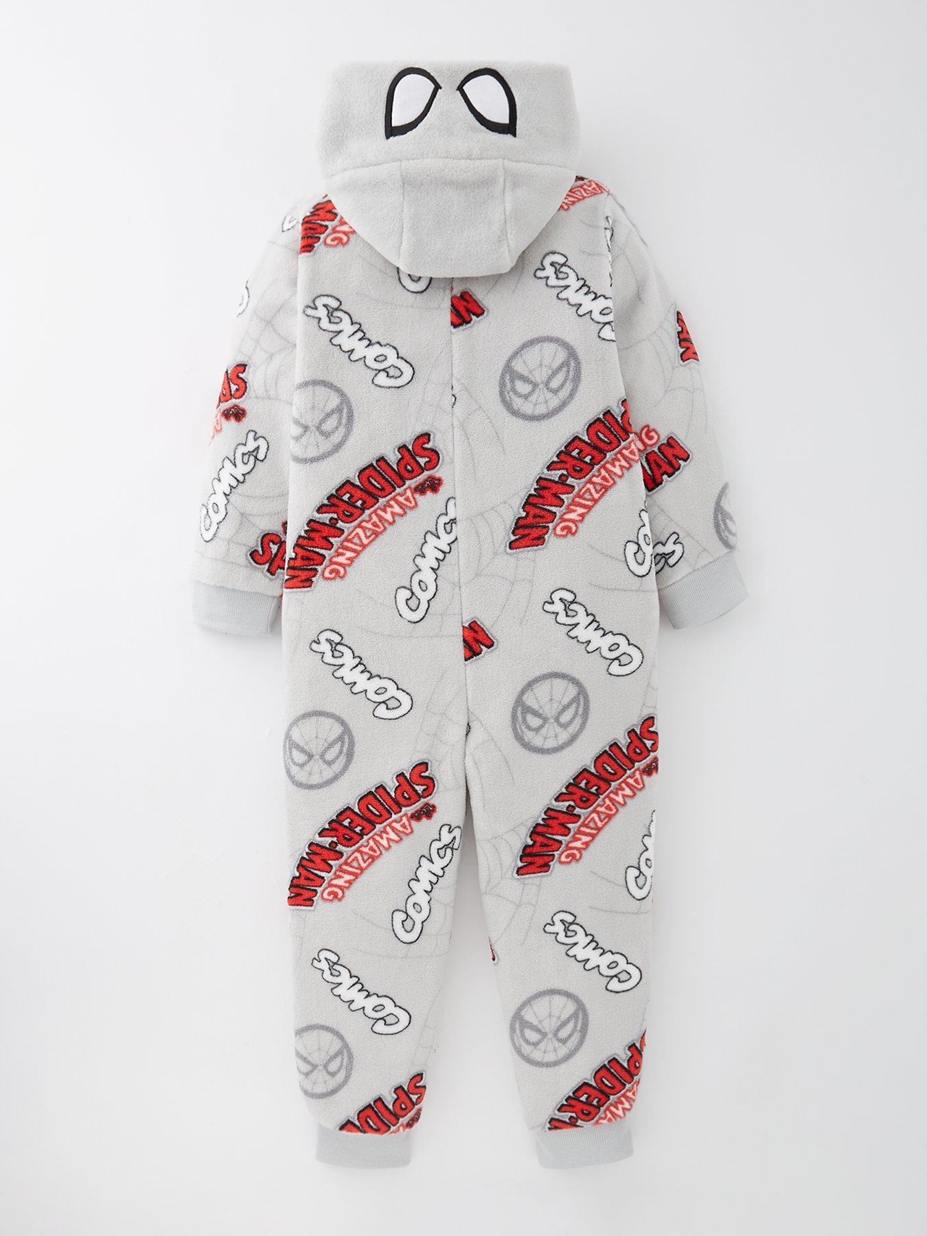 Image 2 of 4 of Spiderman Comics Fleece All In One - Grey