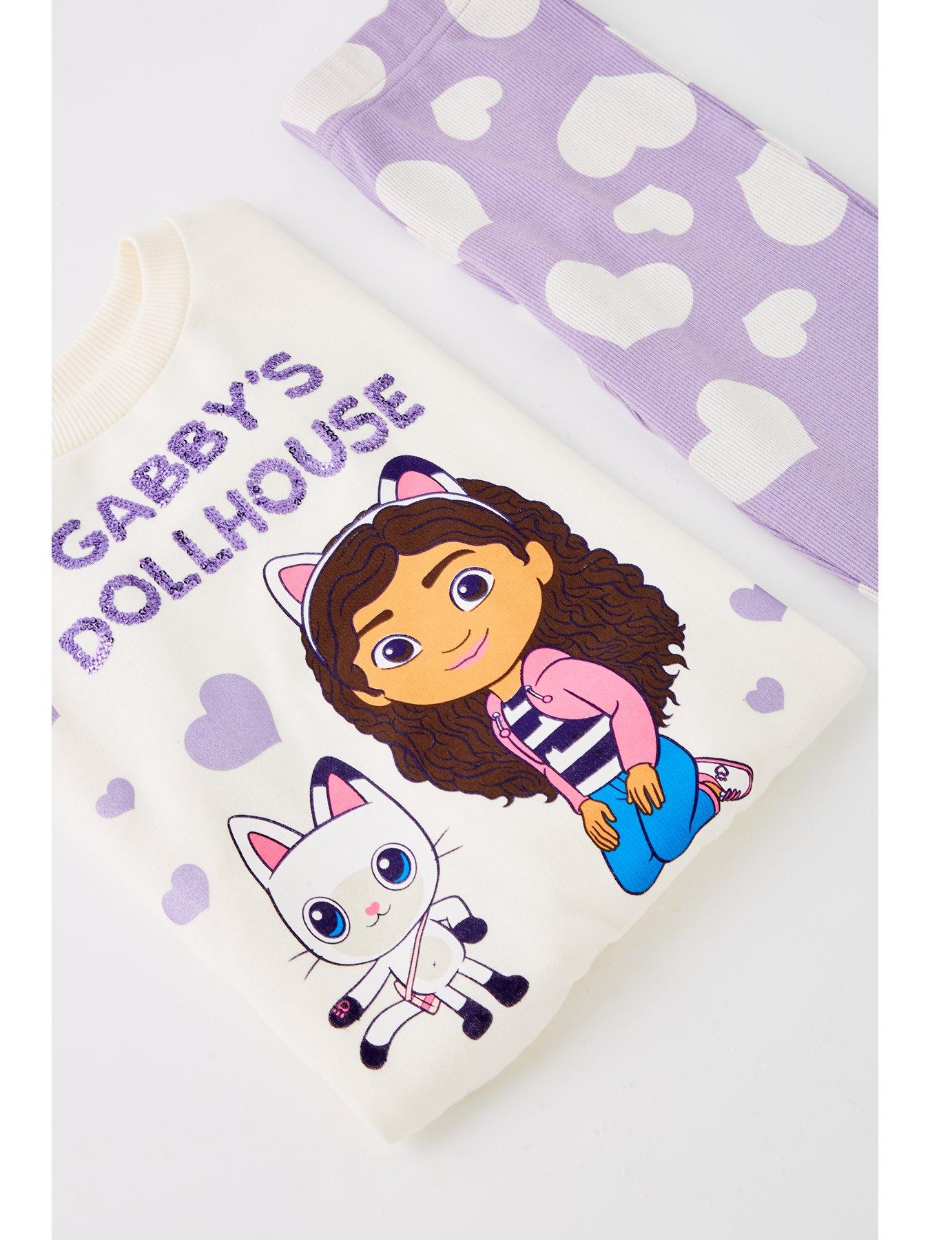 Image 3 of 4 of Gabby's Dollhouse Frill Sweatshirt And Leggings Set - Pink