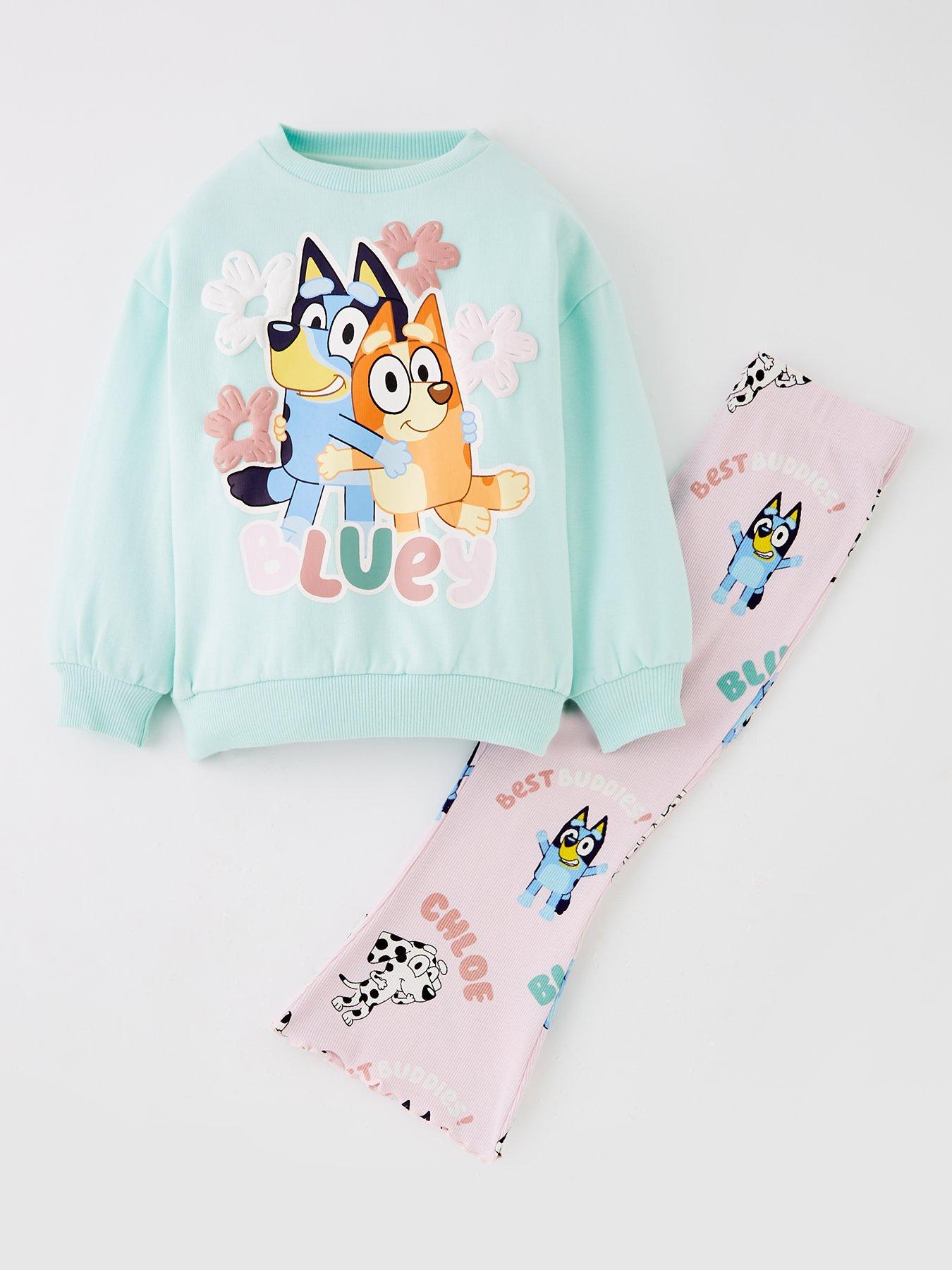 undefined Bluey Sweatshirt And Rib Leggings Set - Green