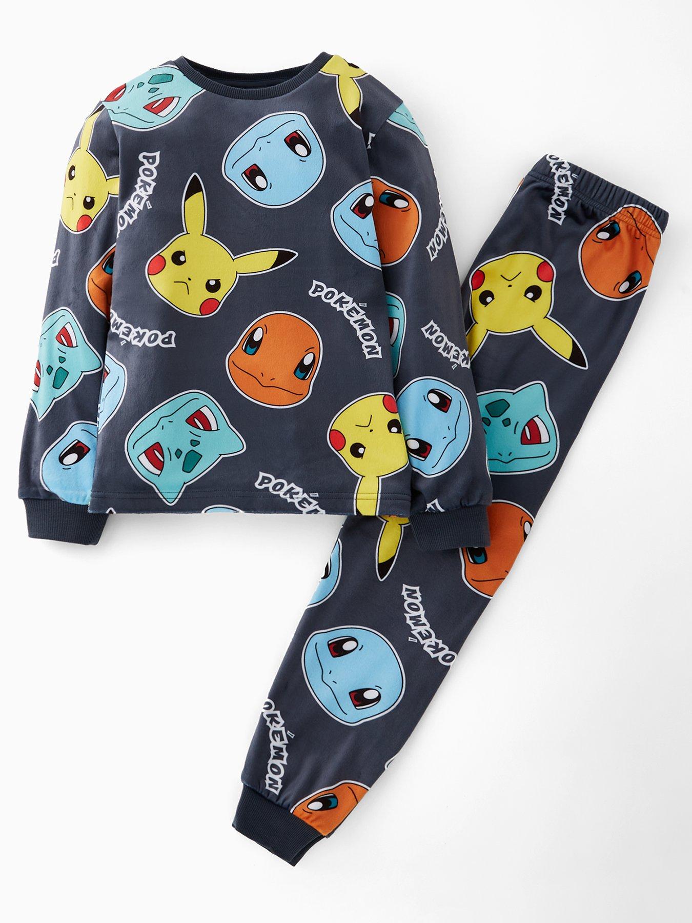 Pokemon All Over Print Fleece Pyjamas - Grey