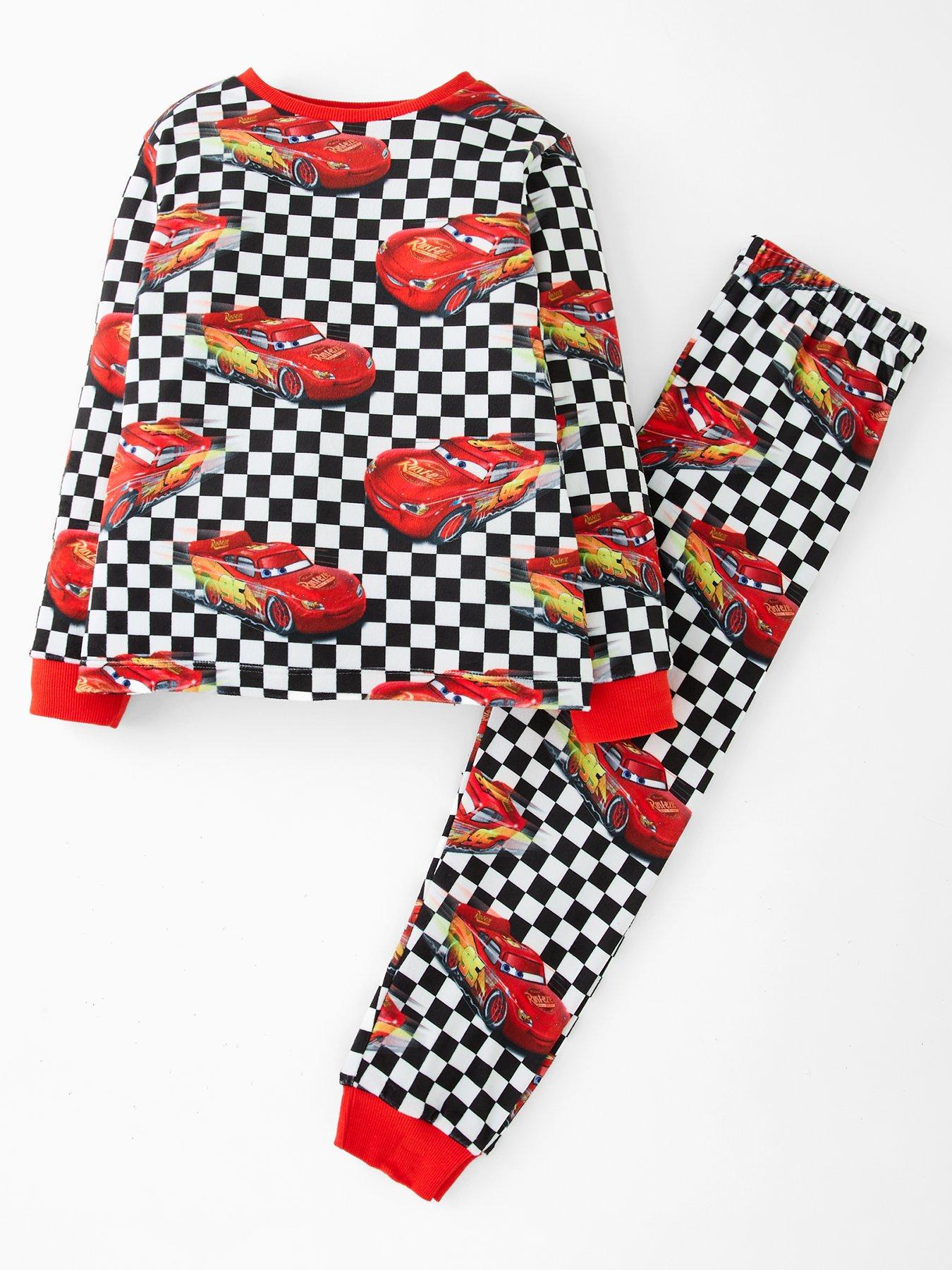 Disney Cars Cars All Over Print Fleece Pyjamas - Black