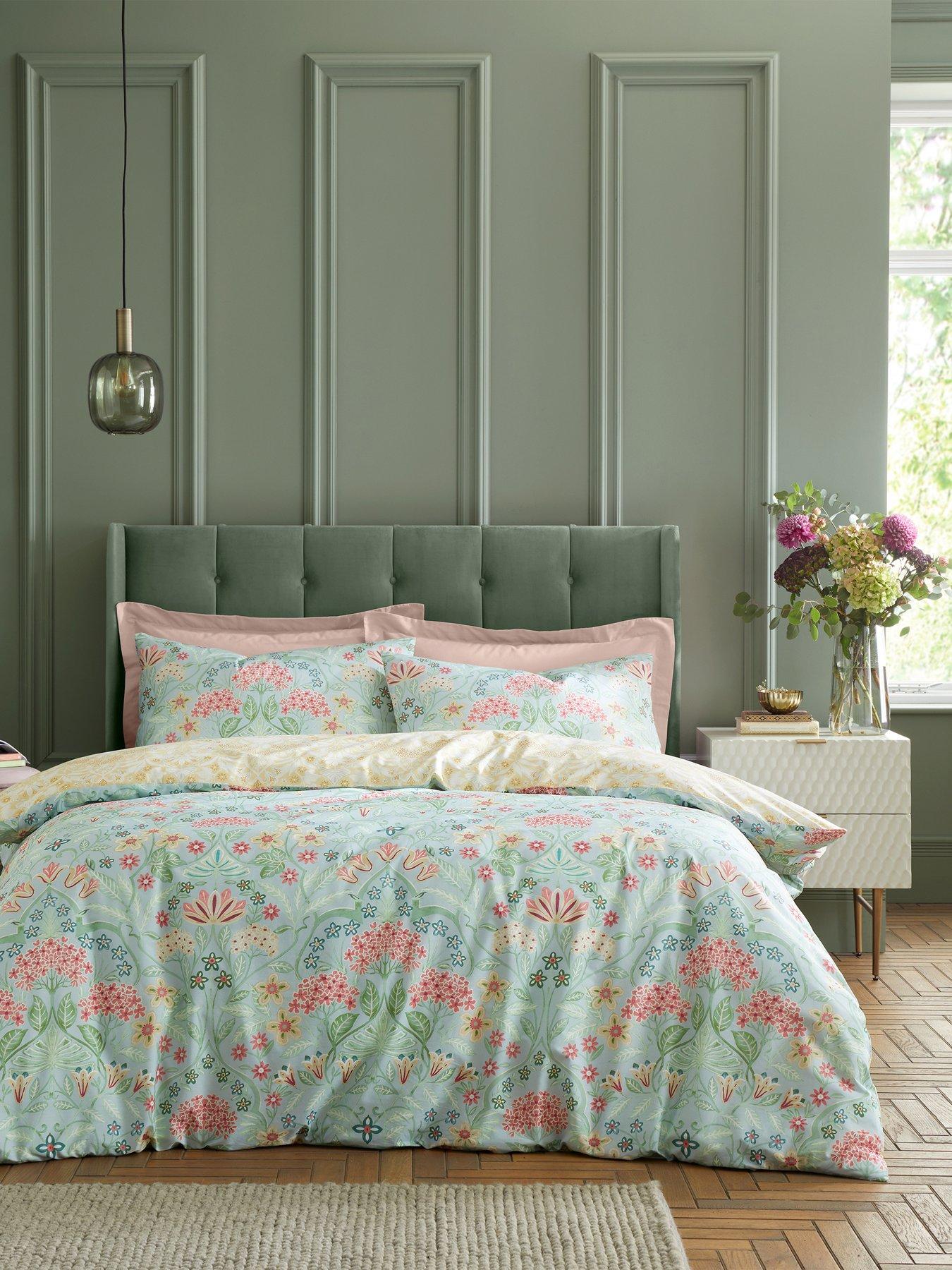 undefined Art Deco Hydrangea 100% Cotton Duvet Set