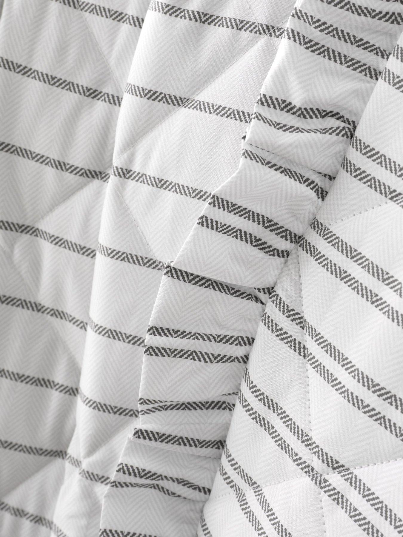 Image 3 of 3 of Style Sisters Frill Stripe 100% Cotton Bedspread 220 x 230cm