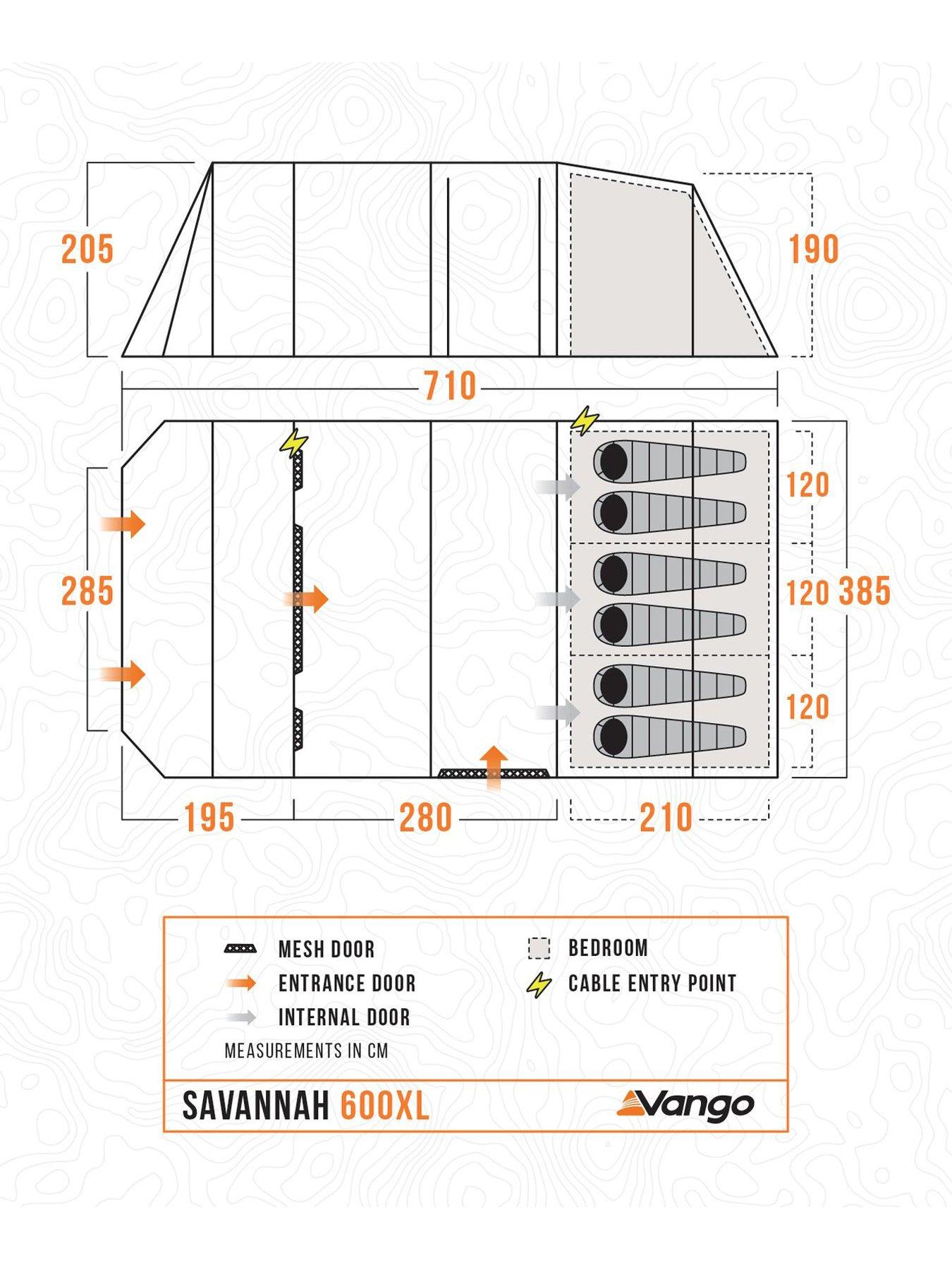 Image 3 of 8 of Vango Savannah 600XL Package Tent