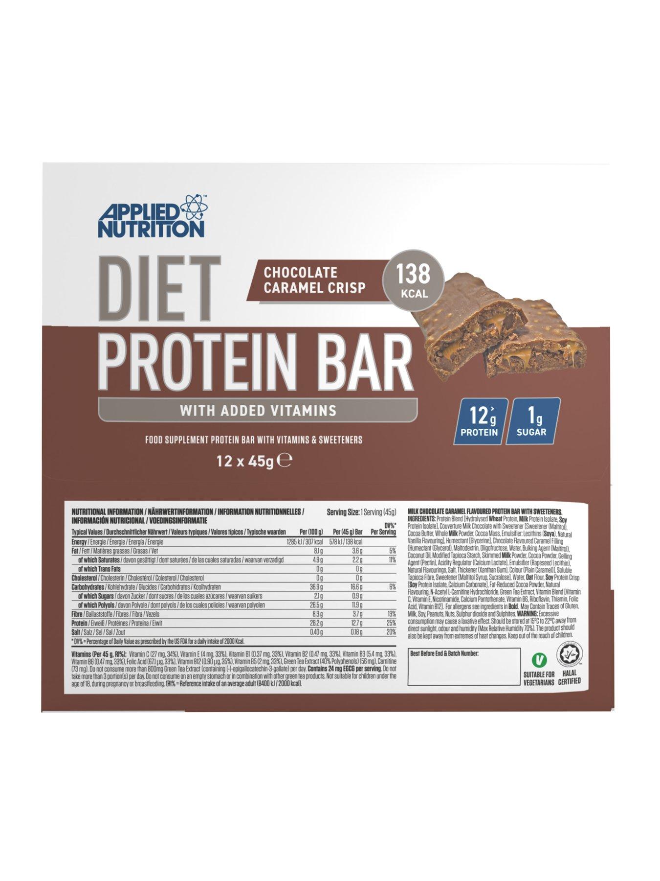 Image 3 of 4 of Applied Nutrition Diet Protein Bar - Caramel Crispy (12 x 45g Bars)