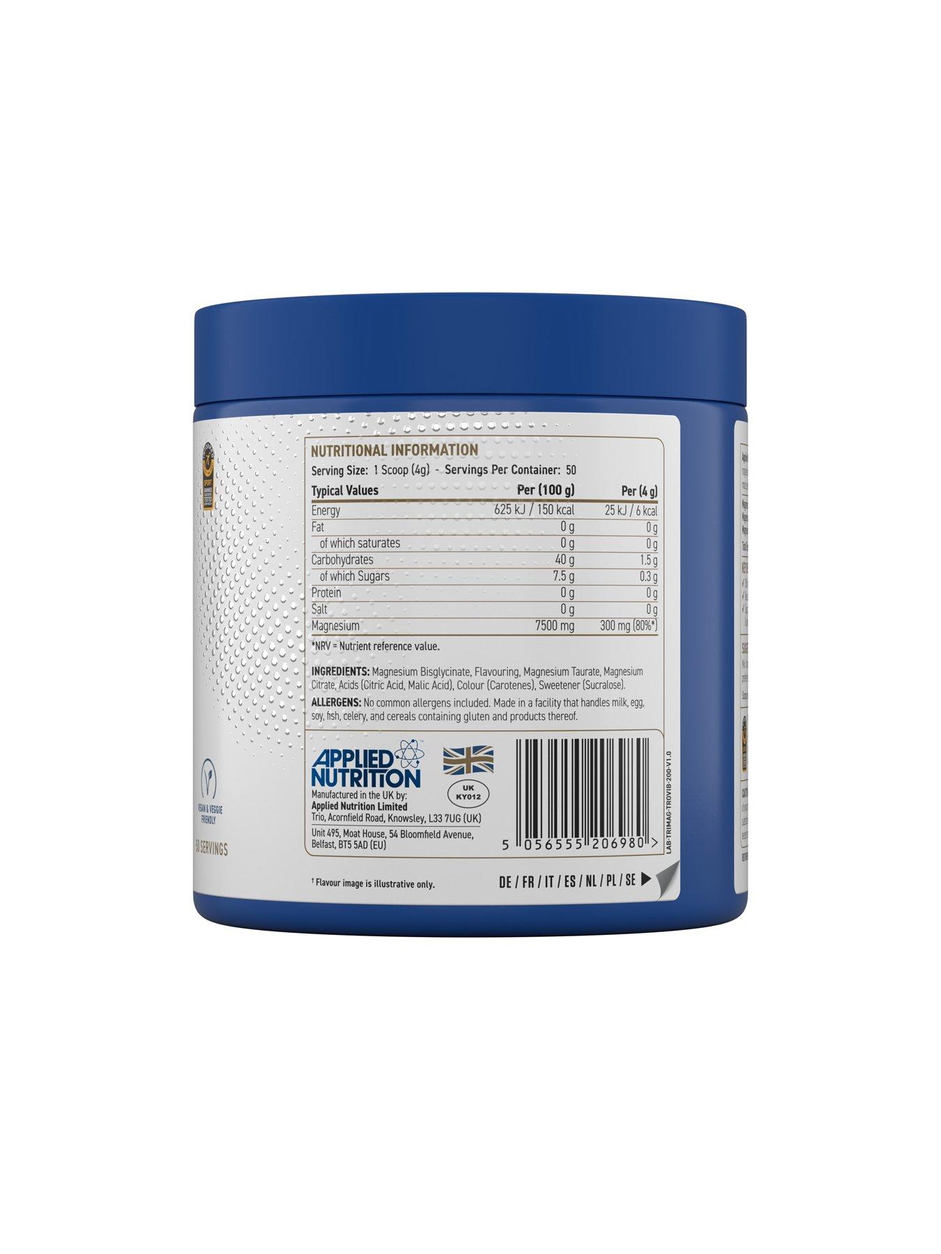 Image 3 of 3 of Applied Nutrition Tri Magnesium 200g - 50 Servings - Tropical Vibes Flavour