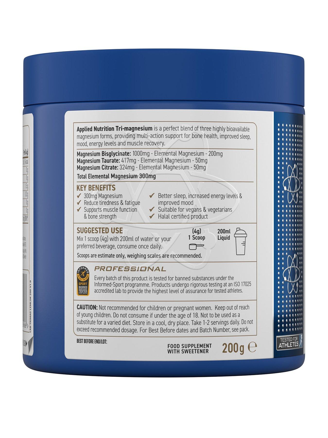 Image 2 of 3 of Applied Nutrition Tri Magnesium 200g - 50 Servings - Lemon &amp; Lime Flavour