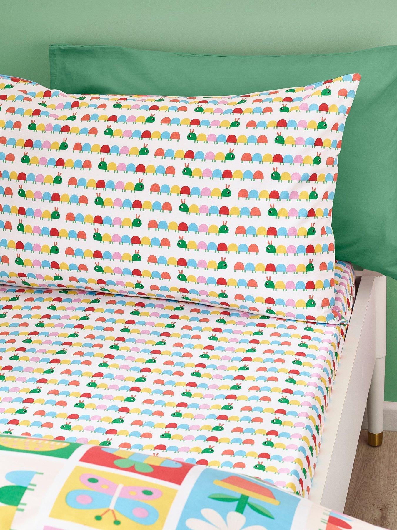 Product photograph of Catherine Lansfield Curious Caterpillar Fitted Sheet from very.co.uk