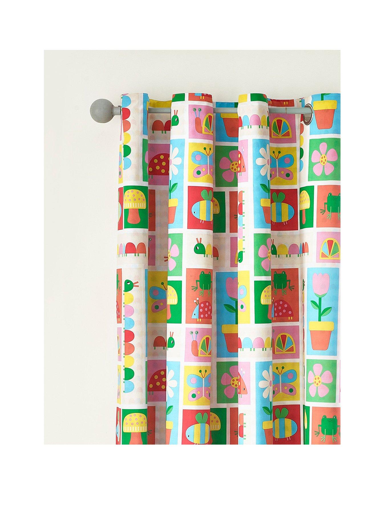 Image 2 of 4 of Catherine Lansfield Curious Caterpillar Reversible Eyelet Curtains