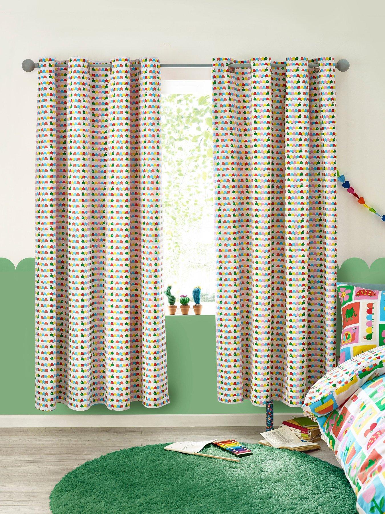 Image 4 of 4 of Catherine Lansfield Curious Caterpillar Reversible Eyelet Curtains