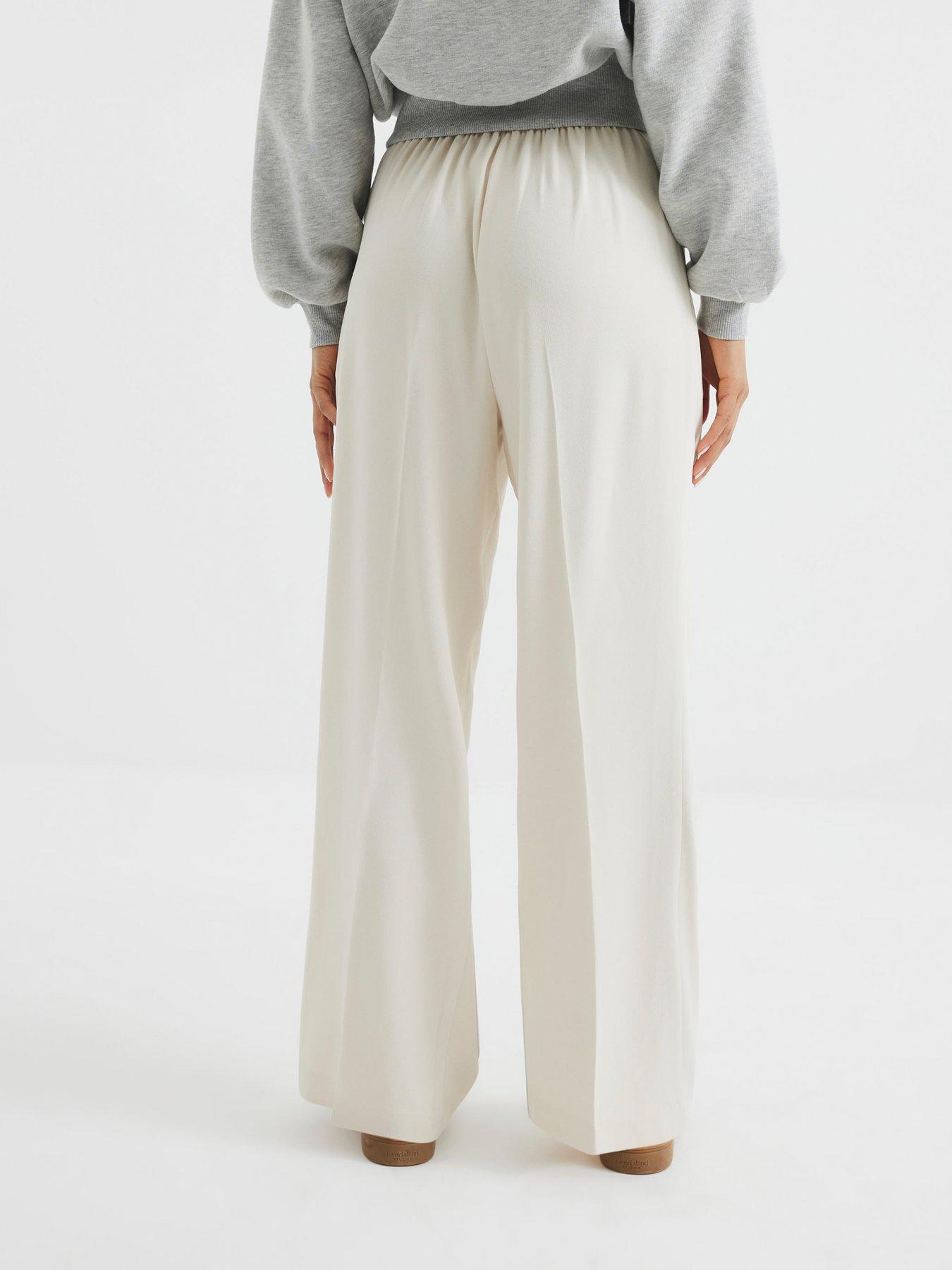 Image 2 of 6 of RI Petite Wide Leg Trousers - Cream