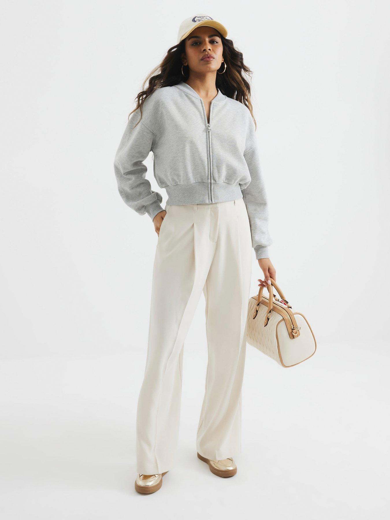 Image 3 of 6 of RI Petite Wide Leg Trousers - Cream