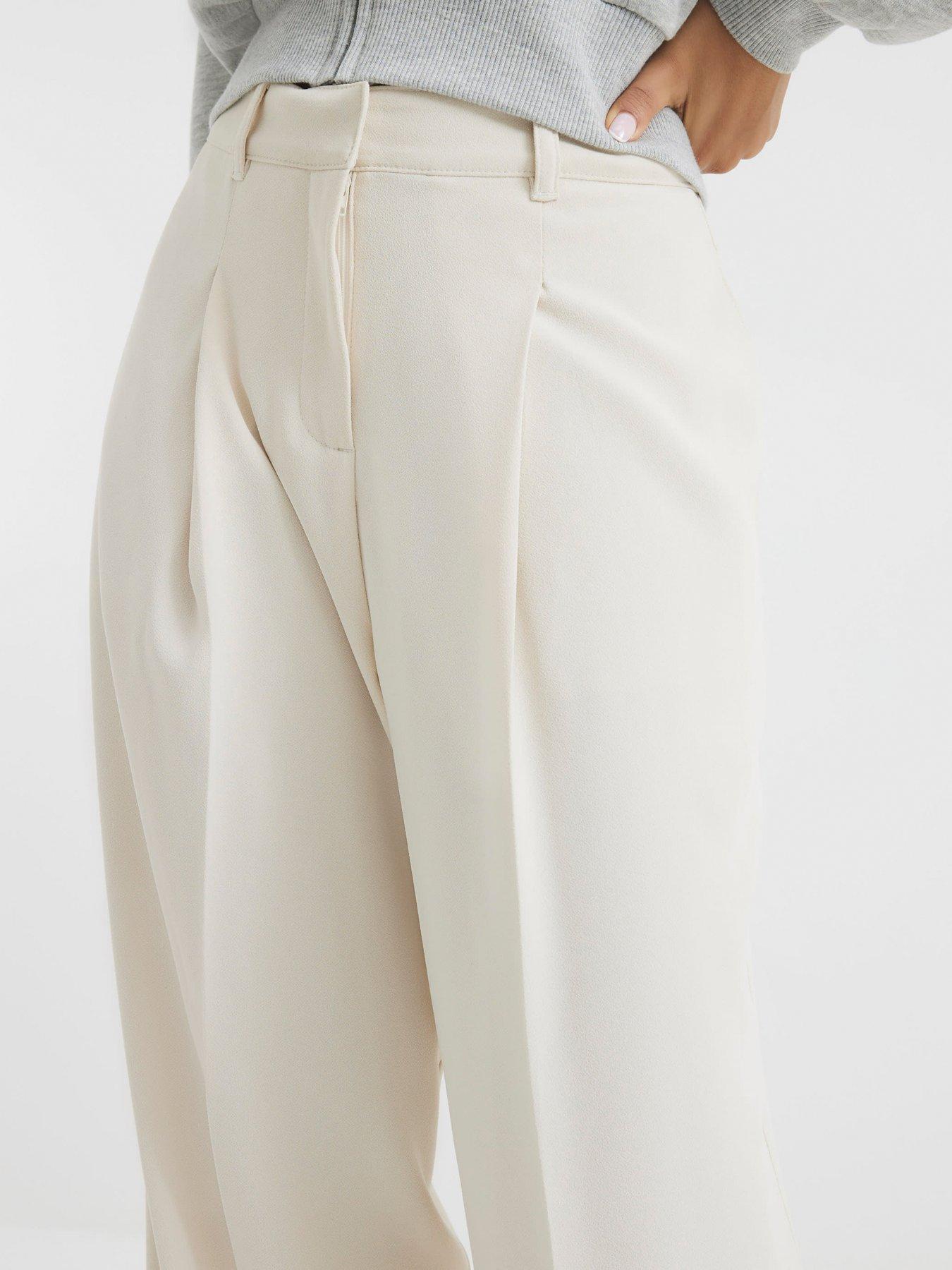 Image 4 of 6 of RI Petite Wide Leg Trousers - Cream