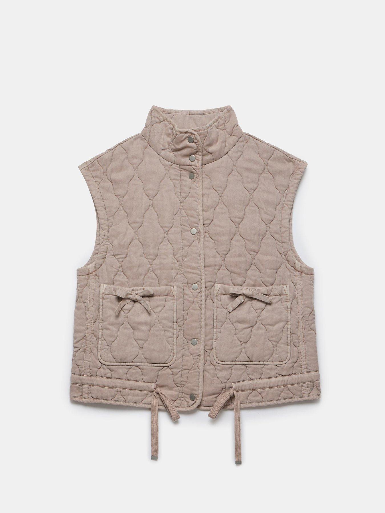 PUFFY GILET / pink & bright yellow