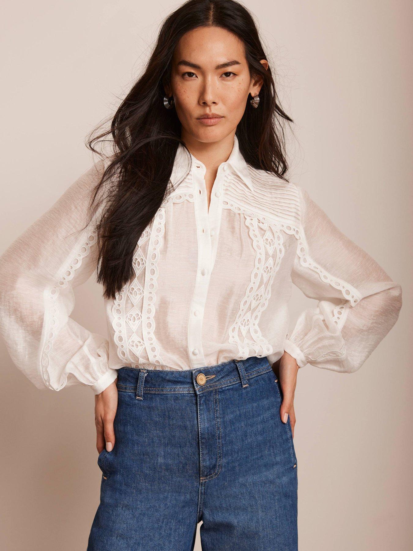 undefined Trim Detail Shirt - White