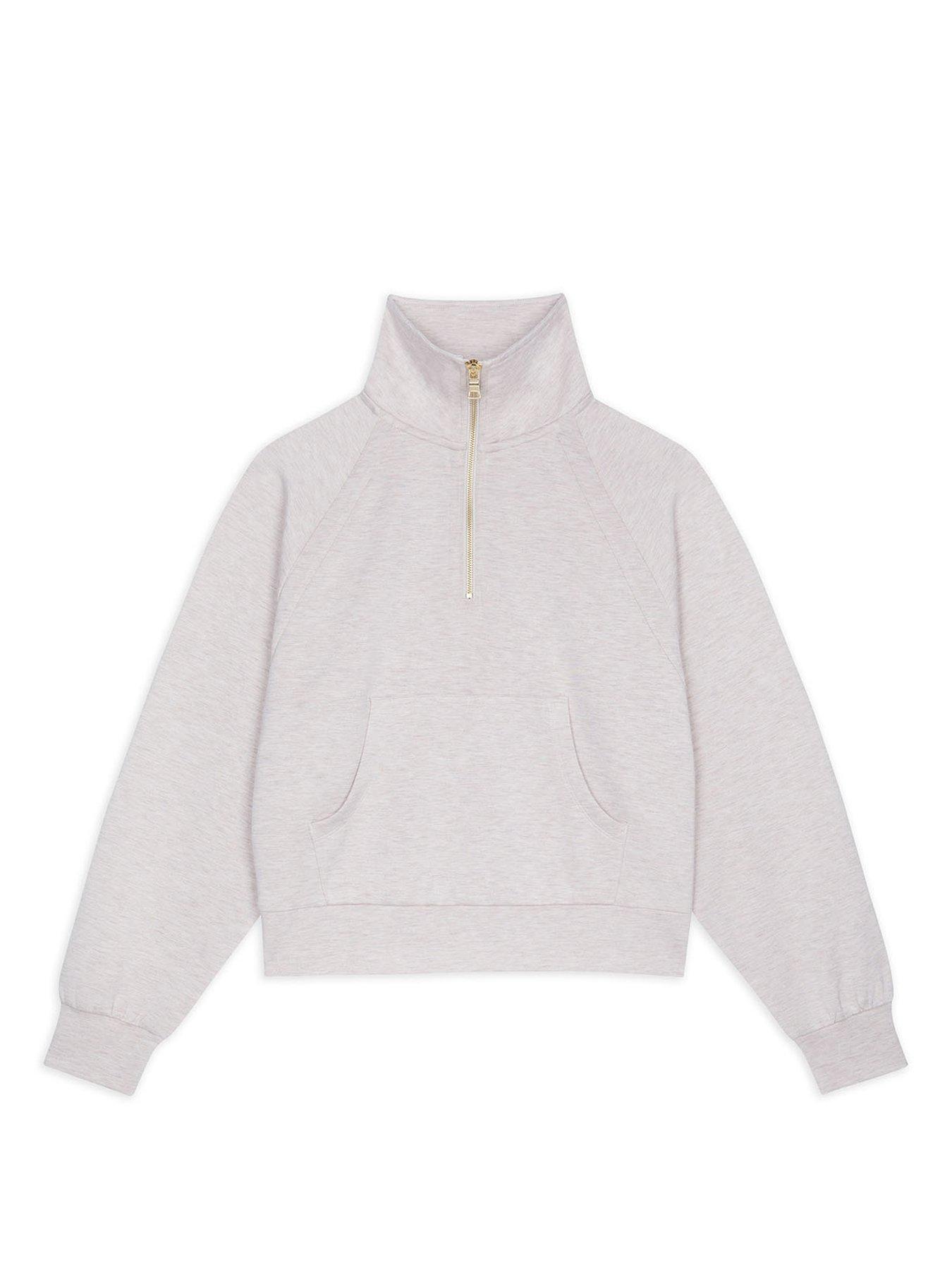 undefined Luxecomfort Scuba Half-zip Sweatshirt - Beige Marl