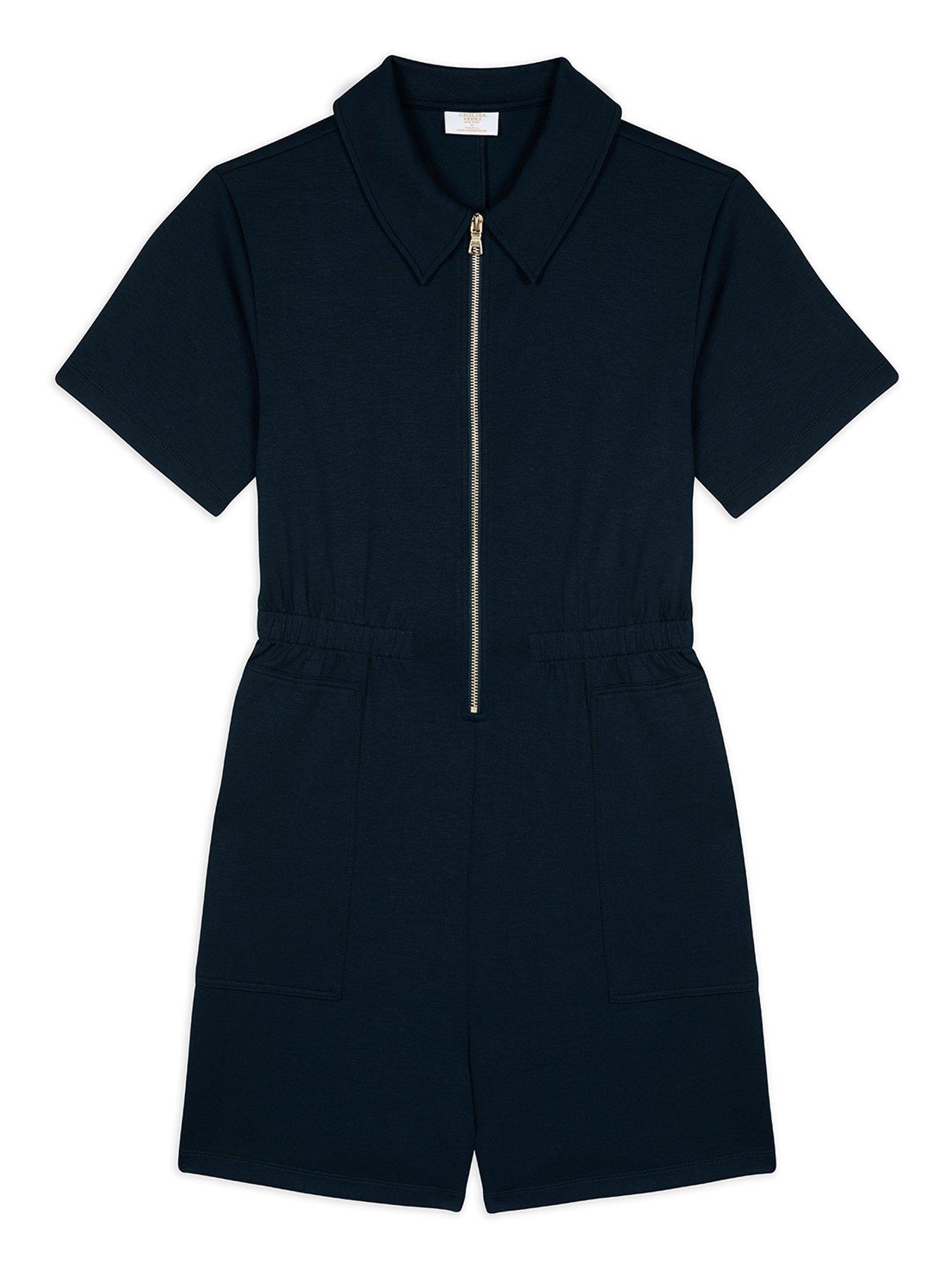 undefined Luxecomfort Scuba Short Playsuit - Navy