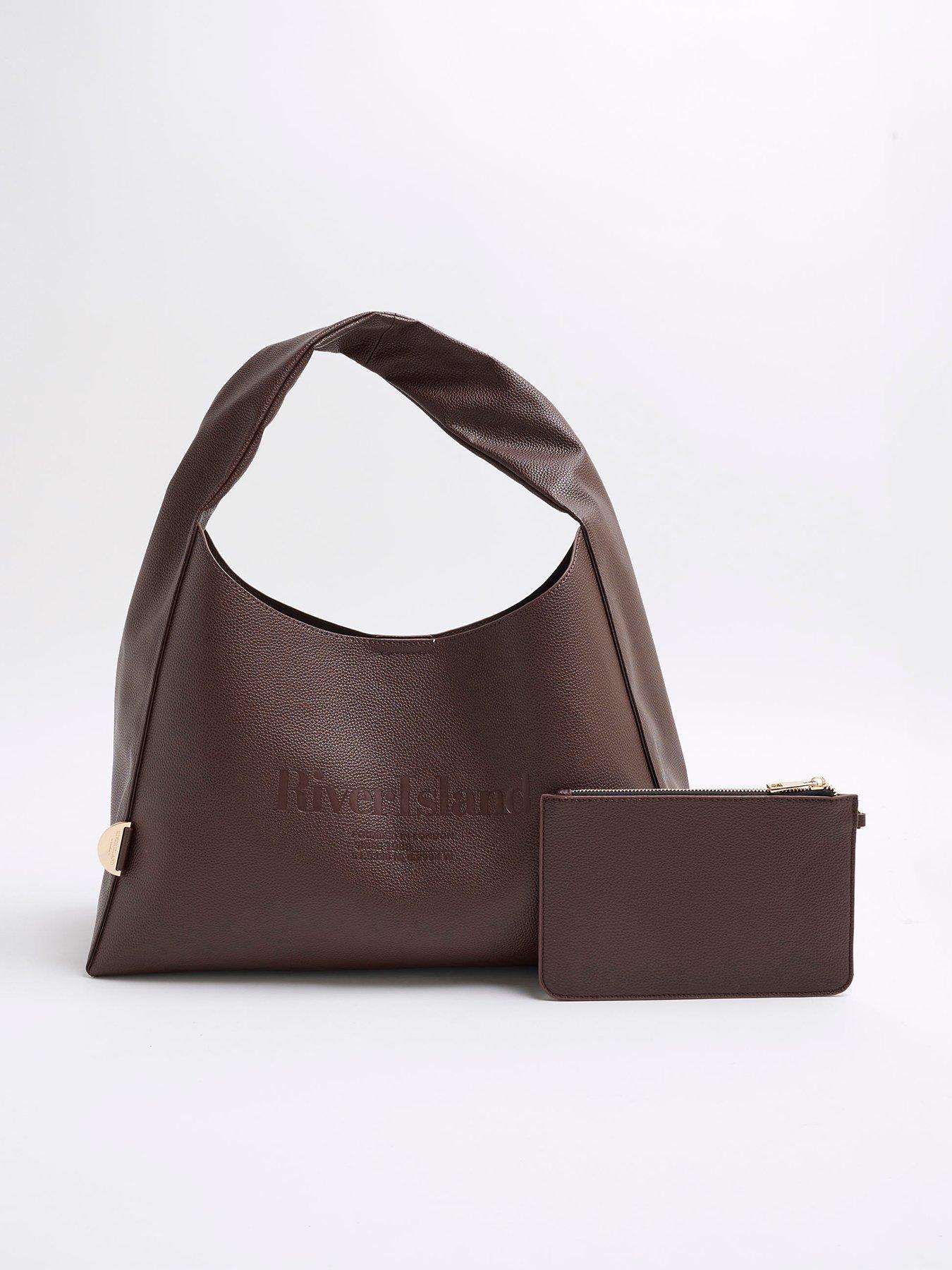 undefined Debossed Logo Slouch - Dark Brown