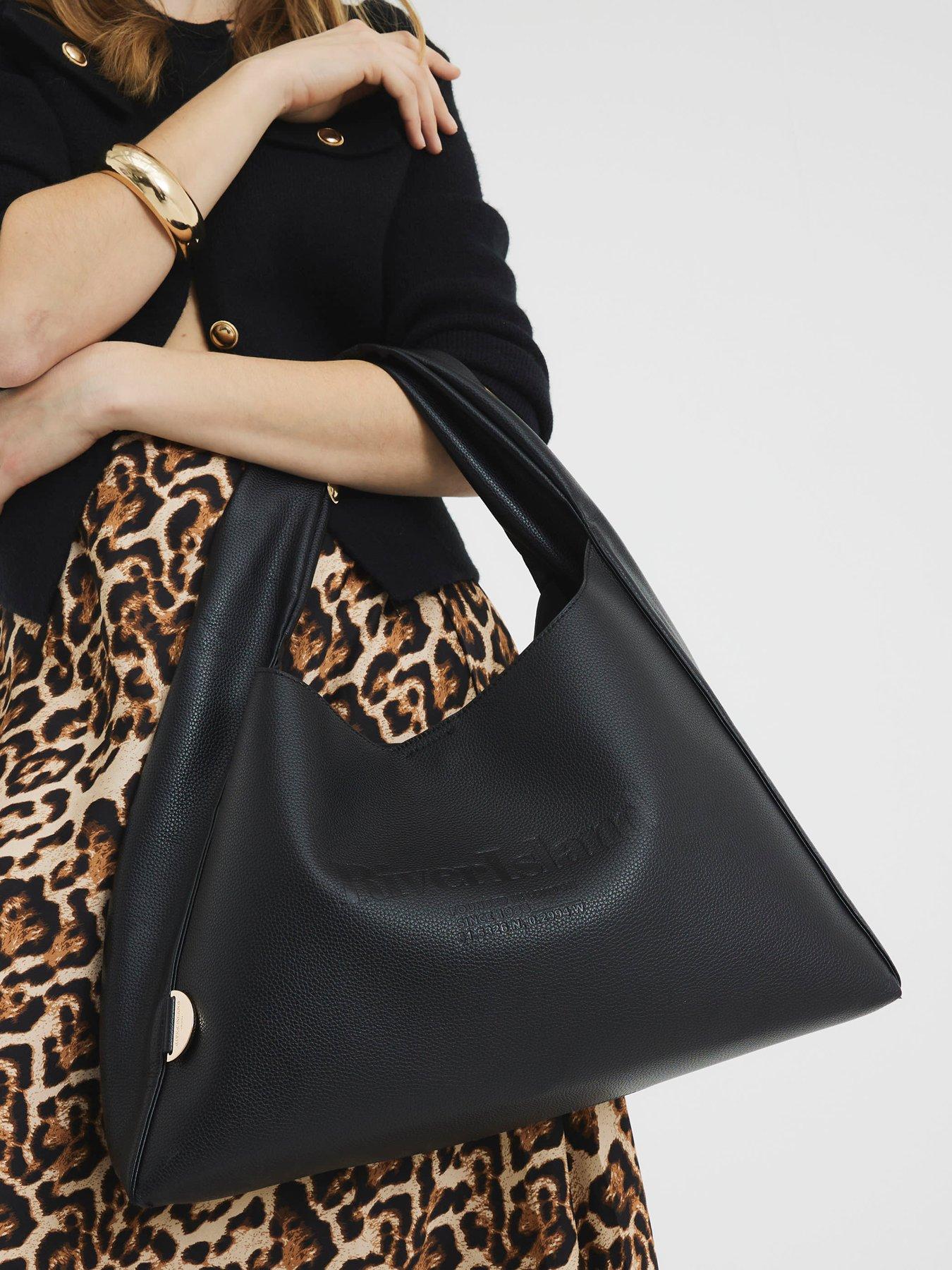Image 2 of 4 of River Island Debossed Logo Slouch - Black