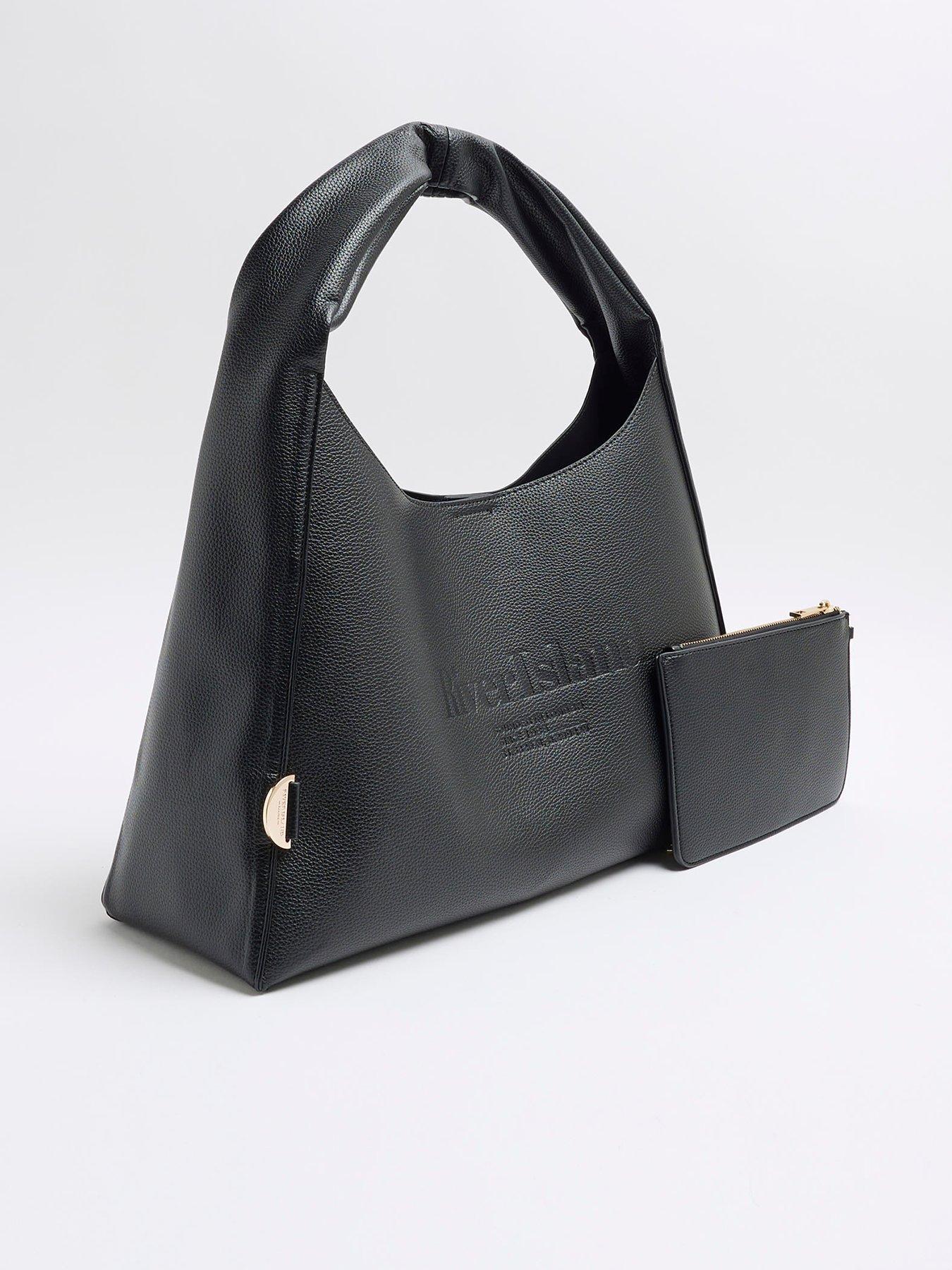 Image 3 of 4 of River Island Debossed Logo Slouch - Black