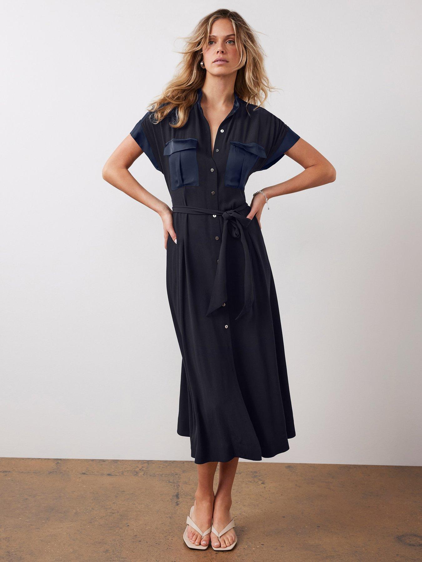 Image 2 of 6 of Mint Velvet Utility Midi Dress - Navy