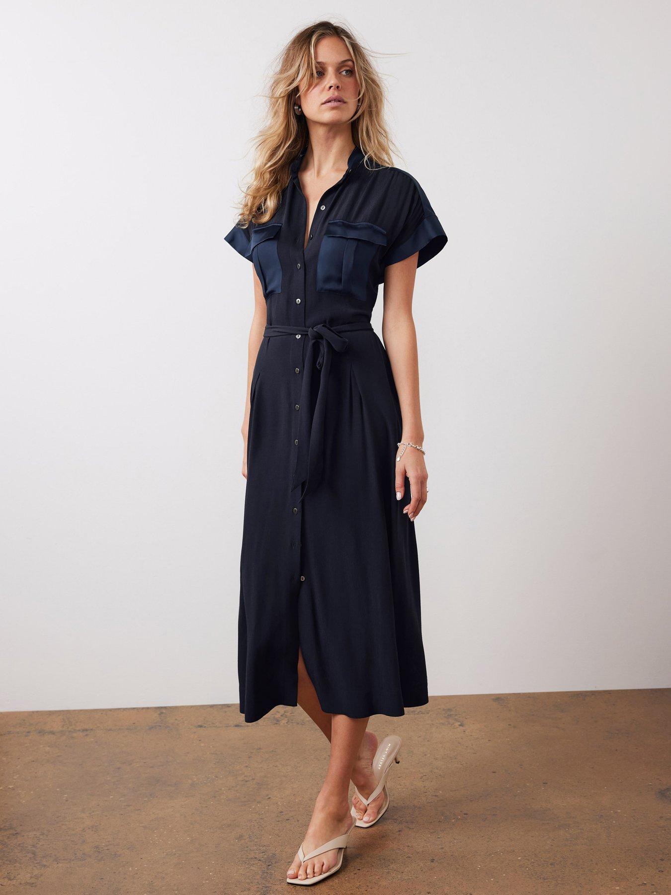 Image 3 of 6 of Mint Velvet Utility Midi Dress - Navy