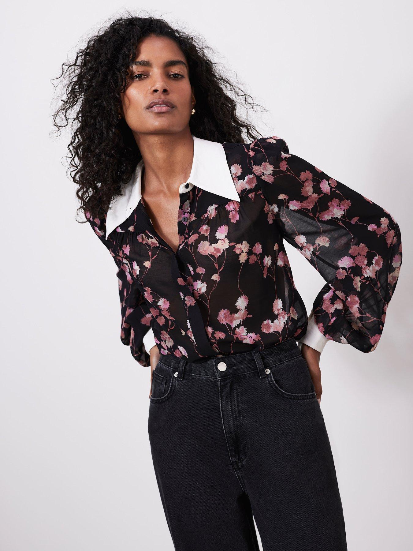 undefined Floral Print Shirt - Black