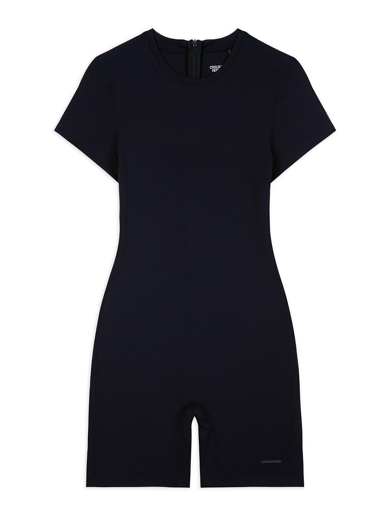 undefined Short Unitard In Butter Fabric - Plain Black