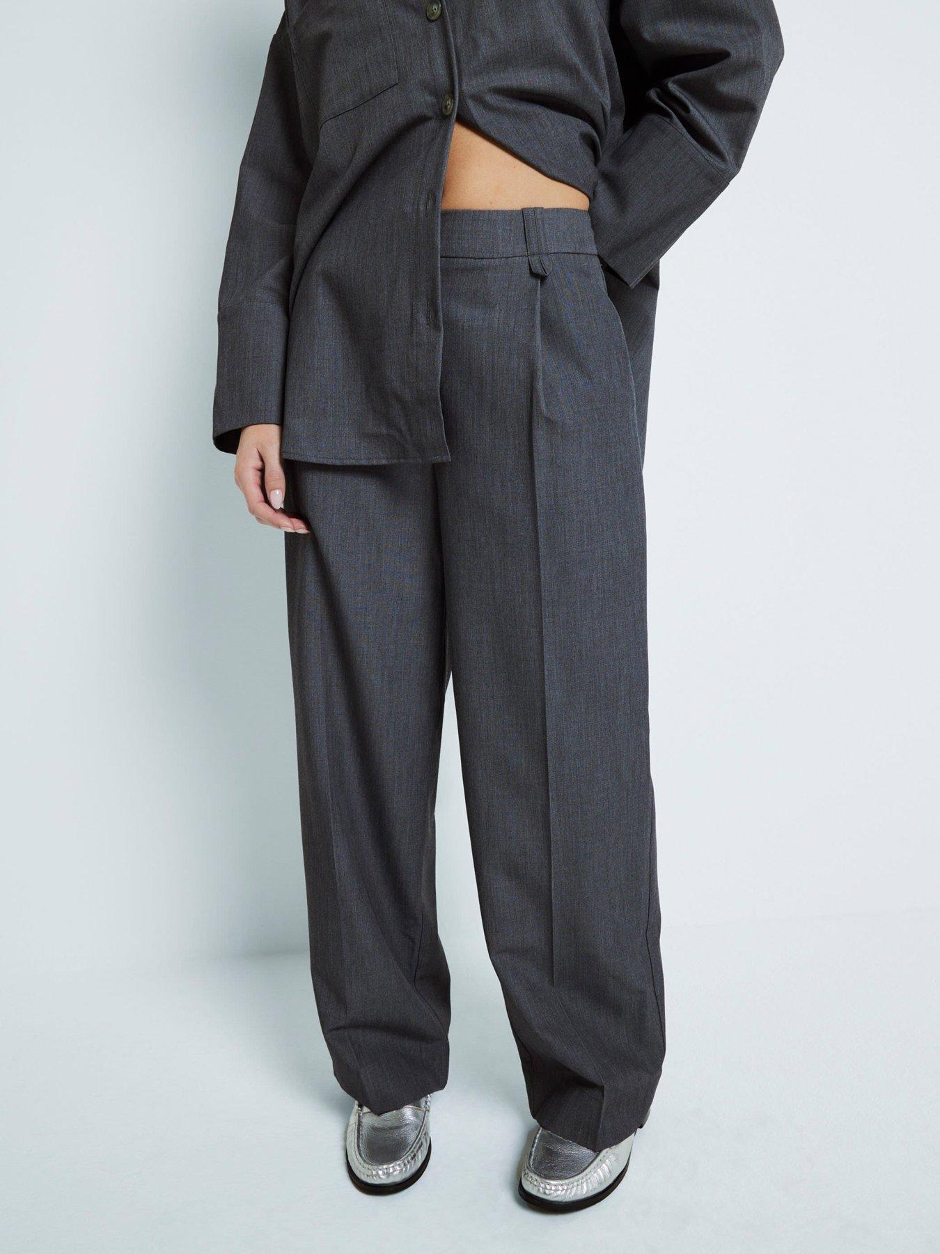 undefined Cargo Wide Leg Trousers - Grey