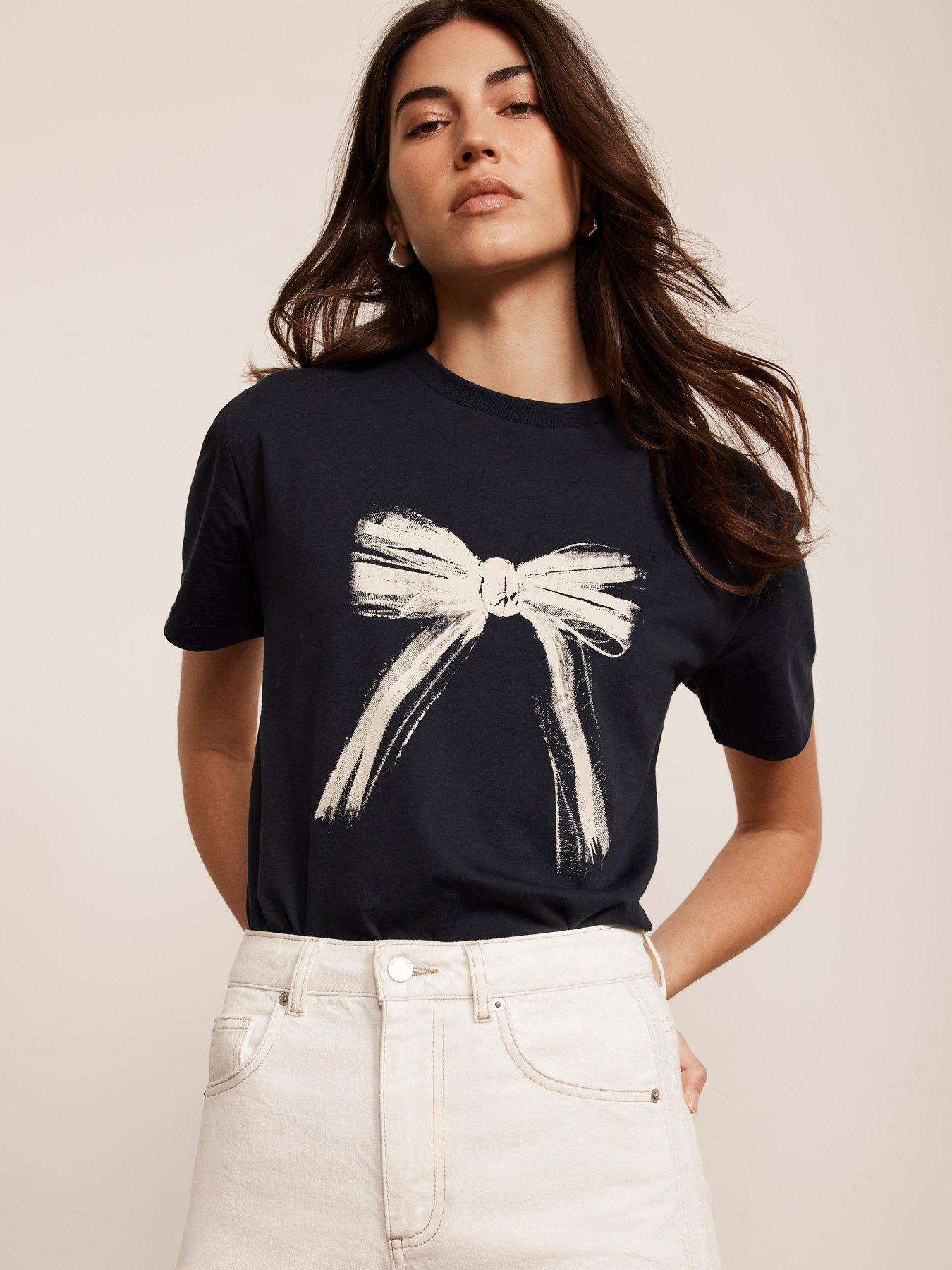 undefined Bow Graphic T-Shirt - Navy