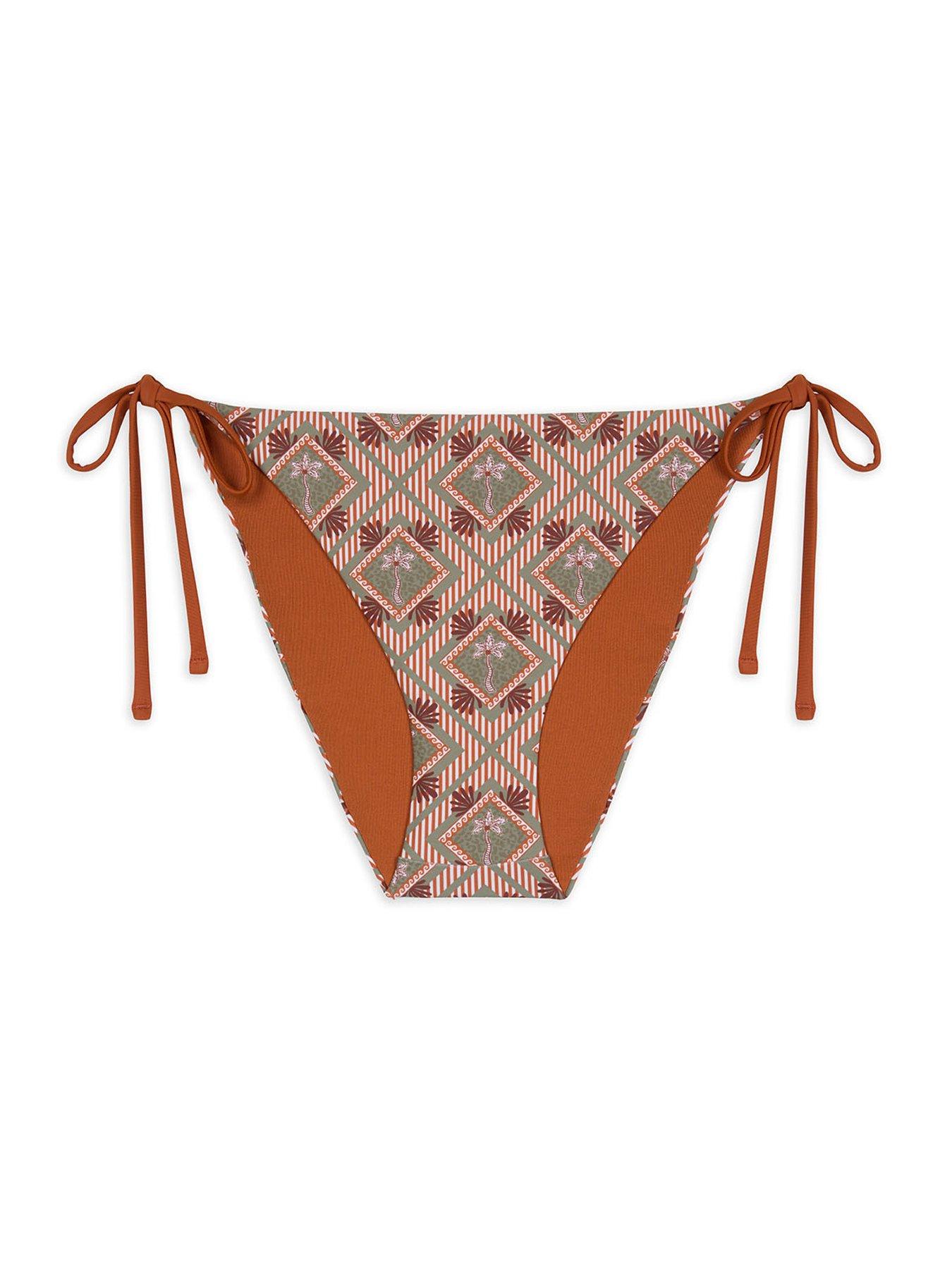 Image 5 of 6 of CHELSEA PEERS Tie Side Bikini Bottoms - Palm Print