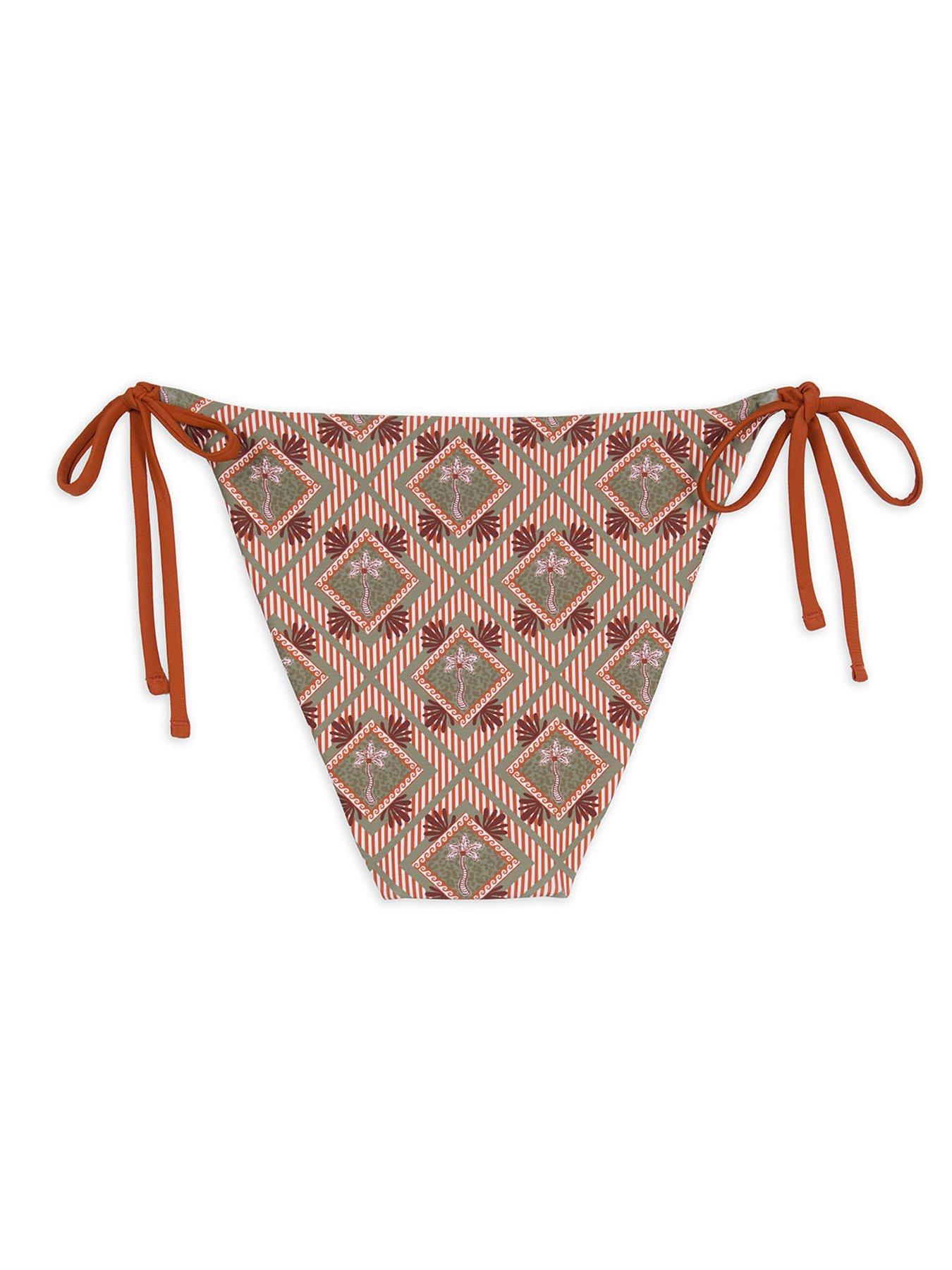 Image 6 of 6 of CHELSEA PEERS Tie Side Bikini Bottoms - Palm Print