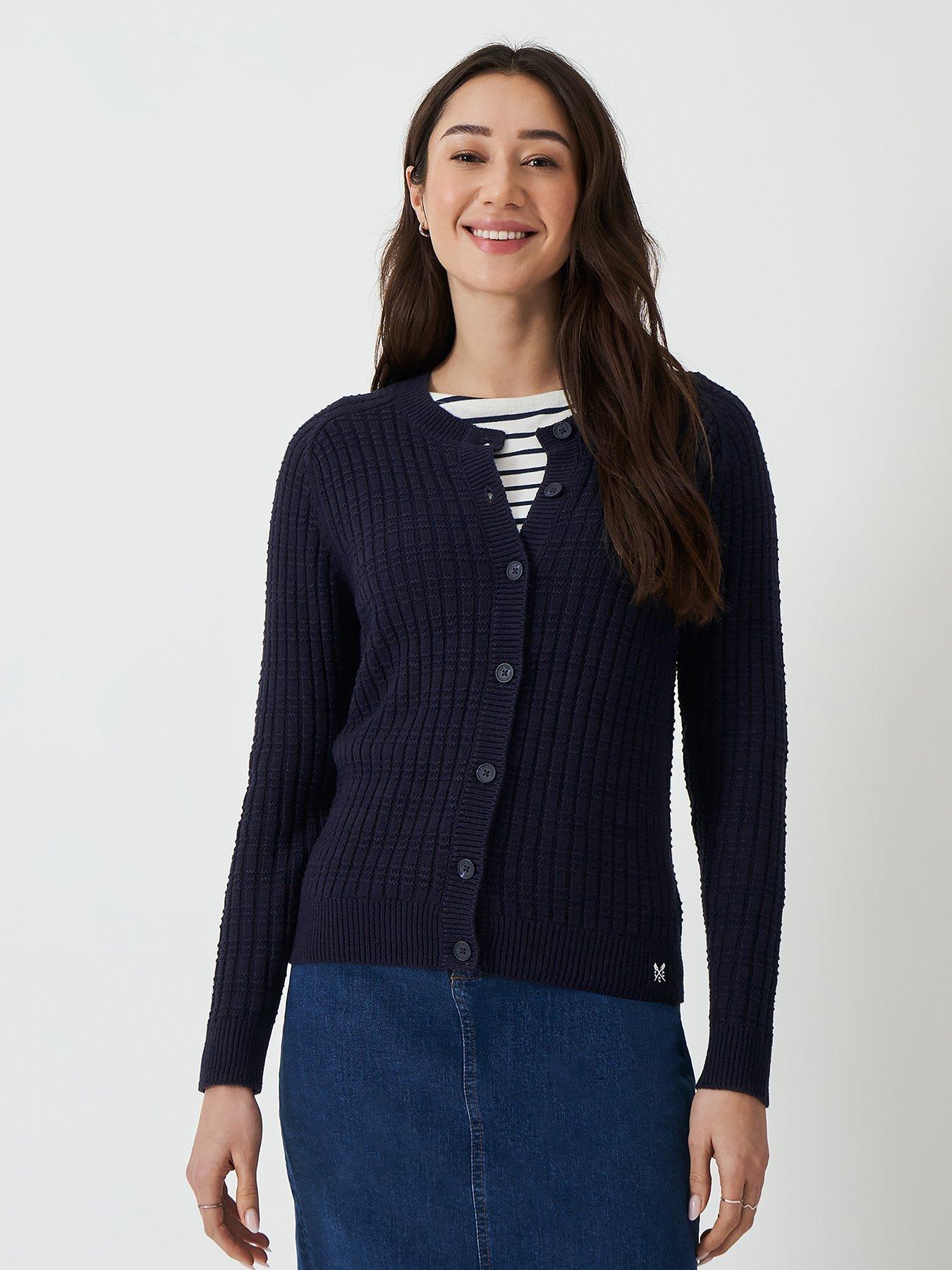 undefined Tillie Textured Cardigan - Navy