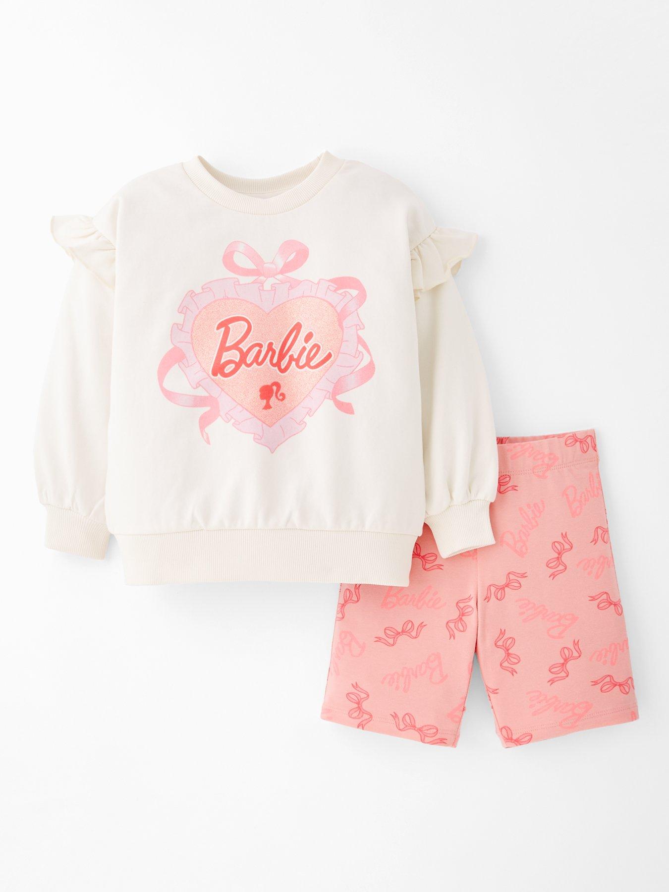 undefined 2 Piece Frill Sleeve Sweat and Cycling Short Set - Pink