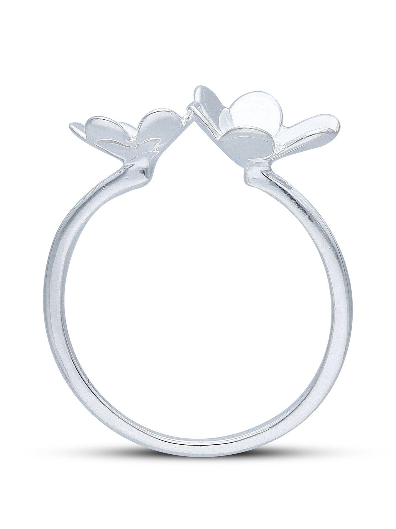 Image 3 of 4 of Sterling Silver Floral Open Ring