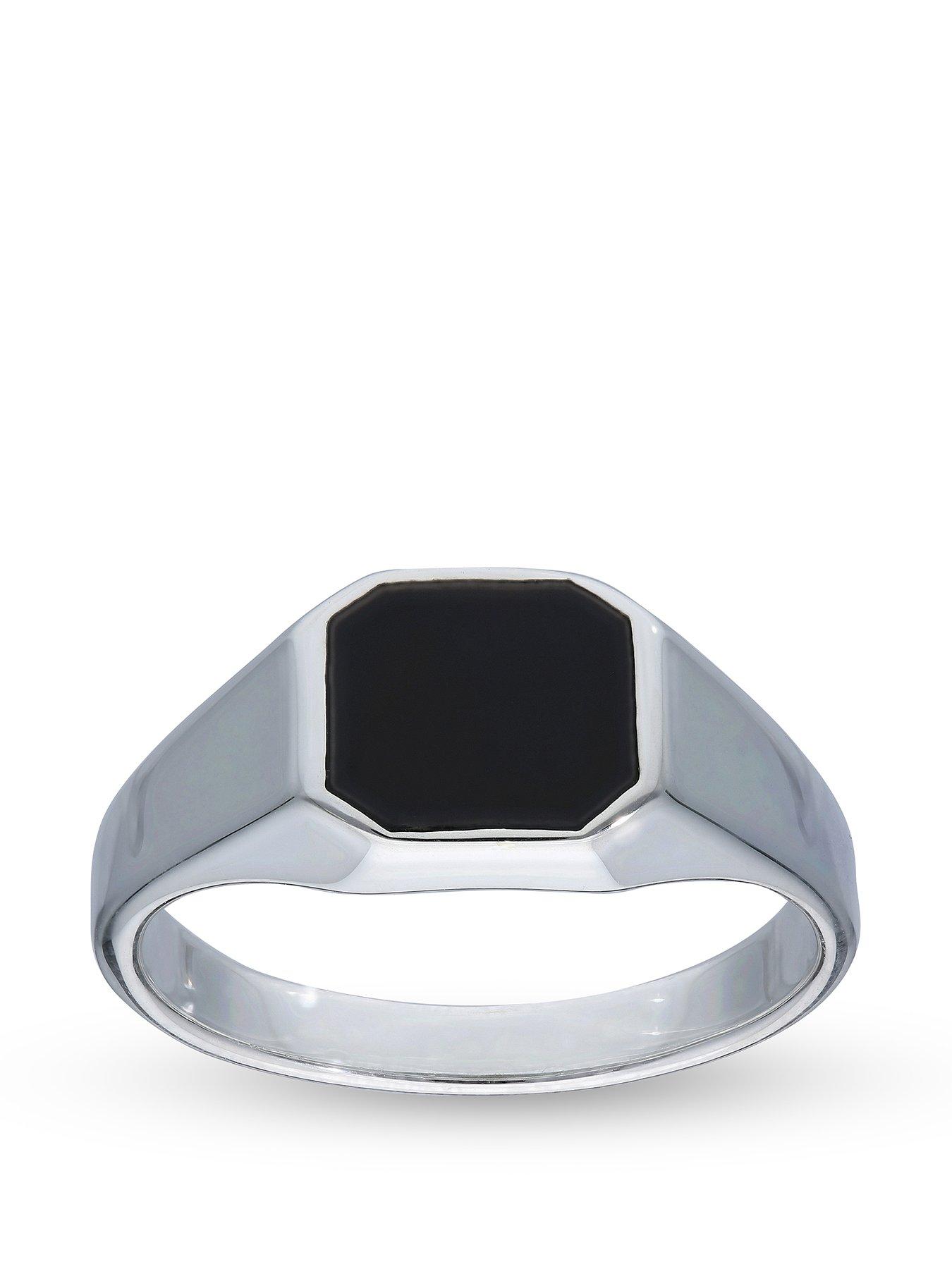 Sterling Silver Black Stone Ring