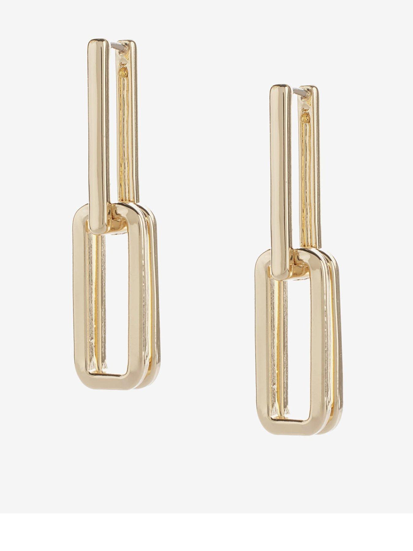 Image of Mint Velvet Gold Tone Link Earrings - Gold