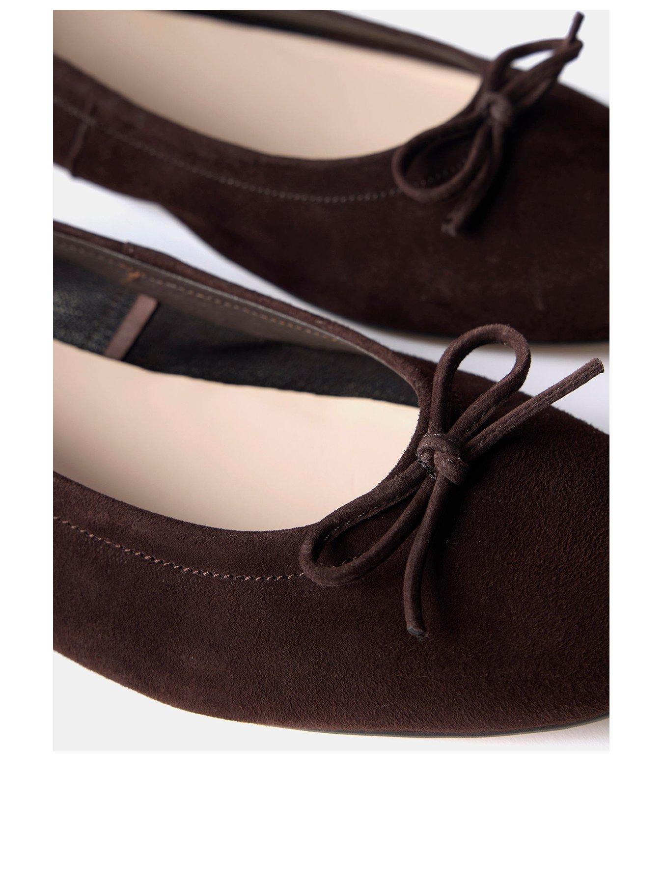 Image 2 of 3 of Mint Velvet Carla Suede Ballet Flat - Brown
