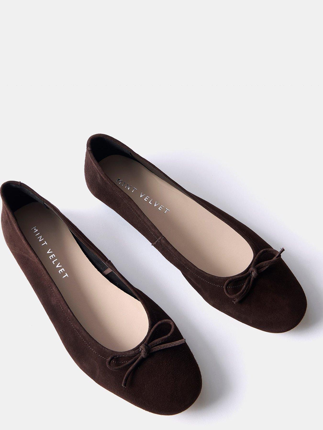 Image 3 of 3 of Mint Velvet Carla Suede Ballet Flat - Brown