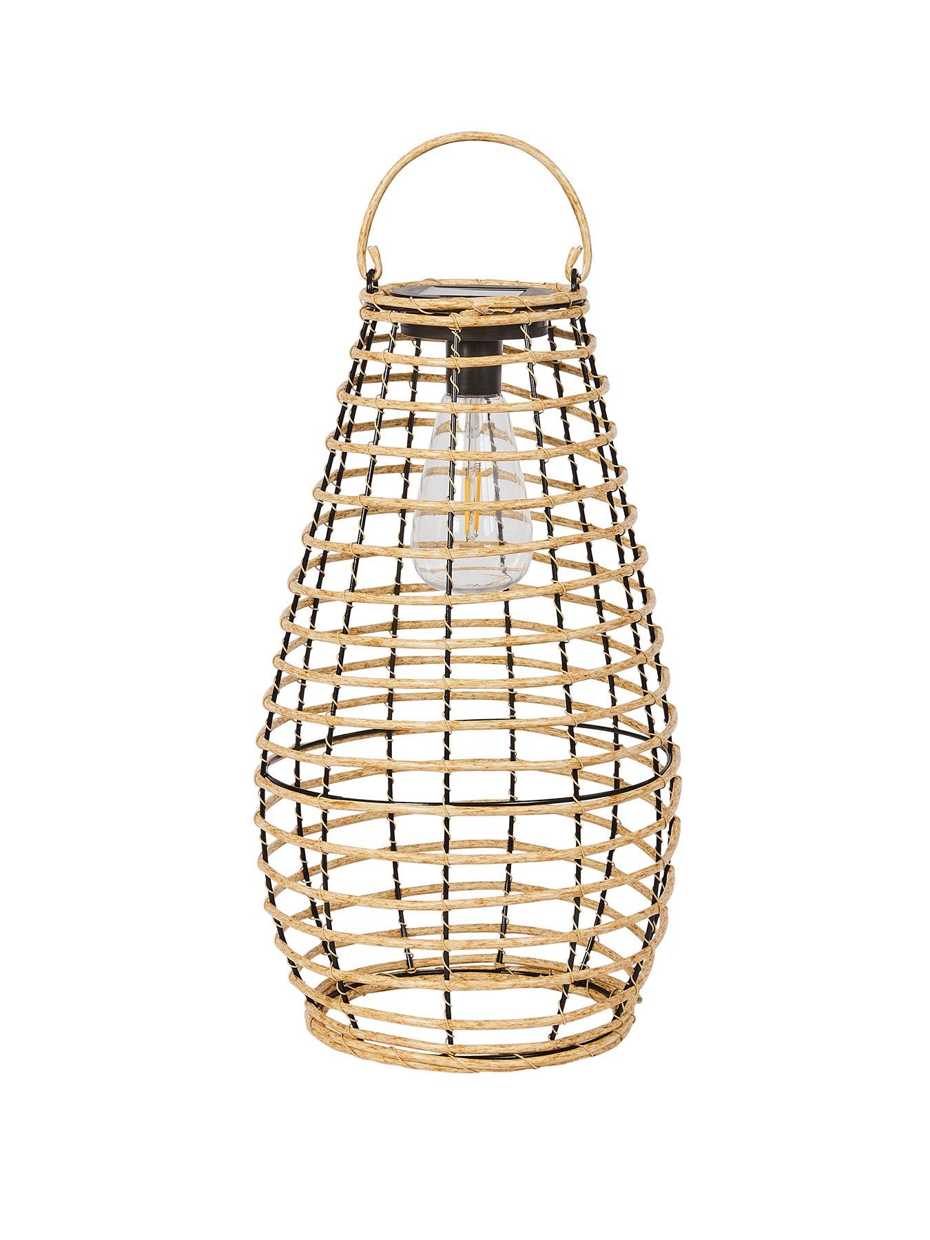 Image 2 of 3 of Smart Solar Venus Natural Rattan Lantern