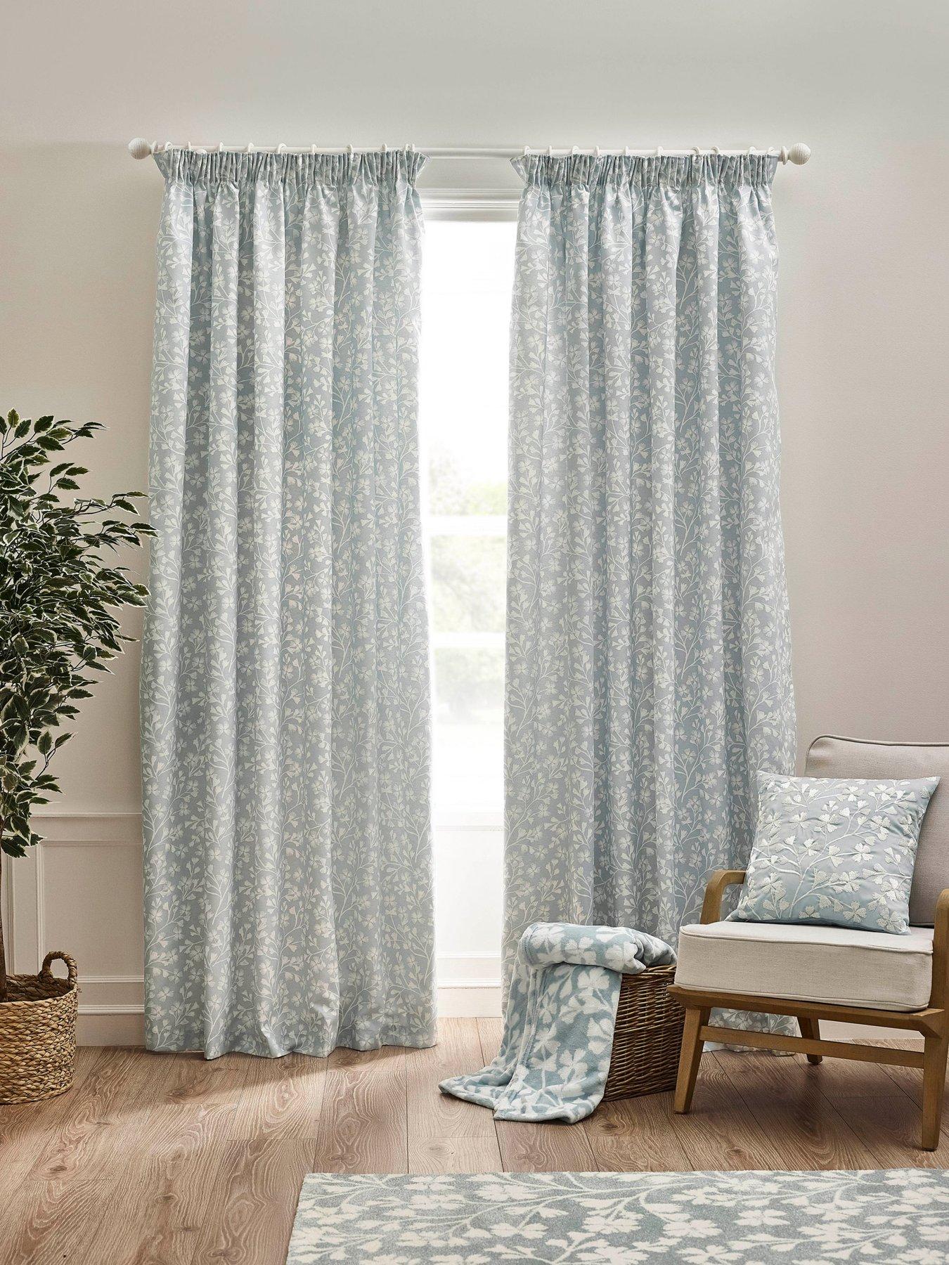 Catherine Lansfield Brooke Floral Pencil Pleat Curtains