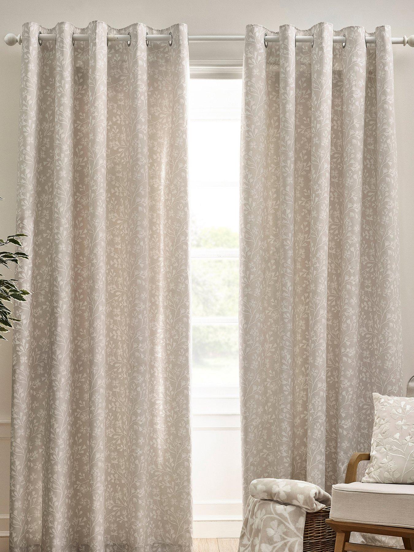 Catherine Lansfield Brooke Floral Eyelet Curtains