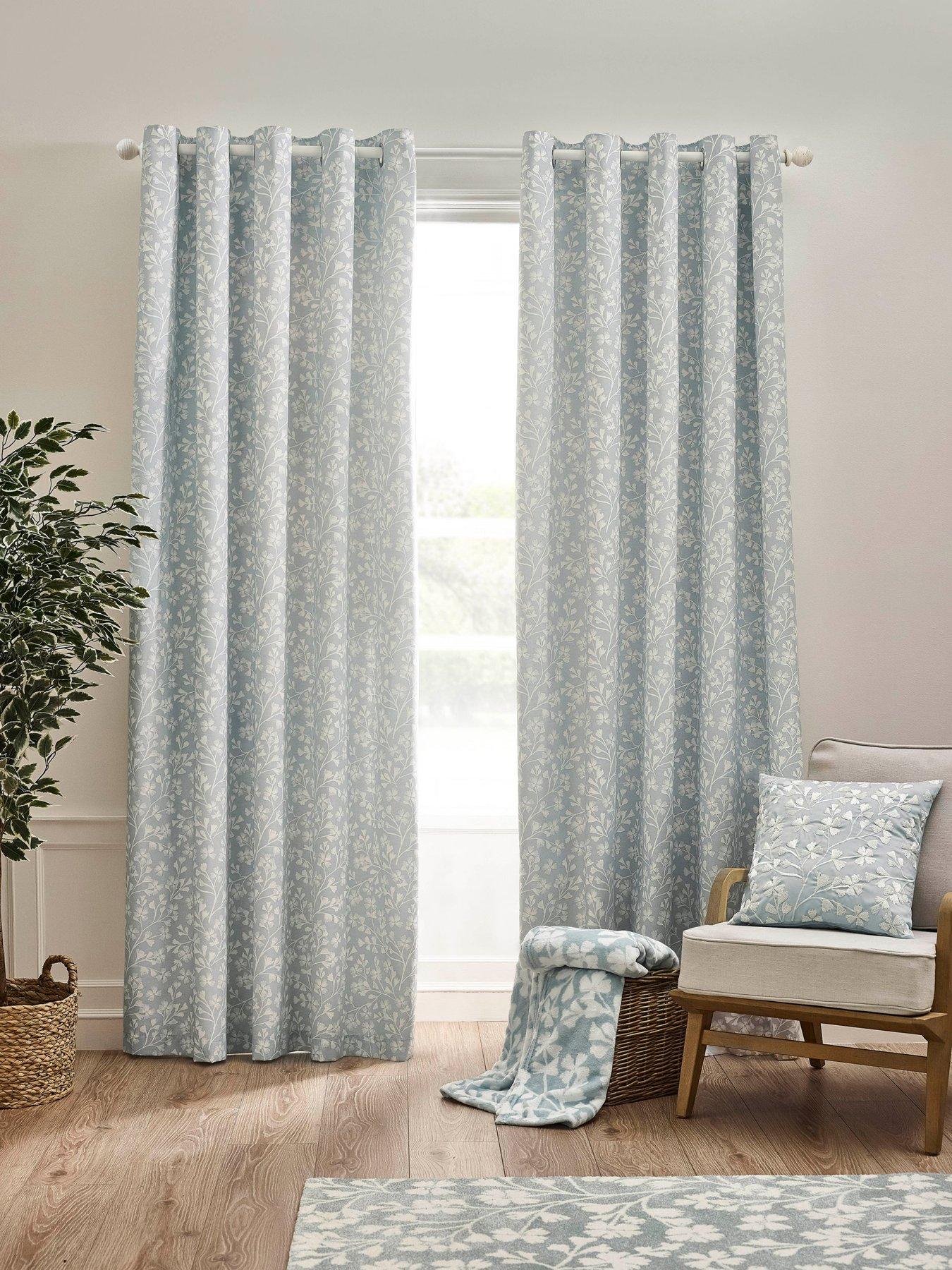 Catherine Lansfield Brooke Floral Eyelet Curtains