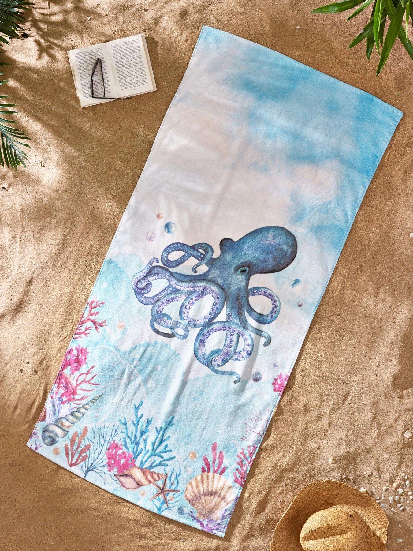 Catherine Lansfield Octopus 100% Cotton Beach Towel