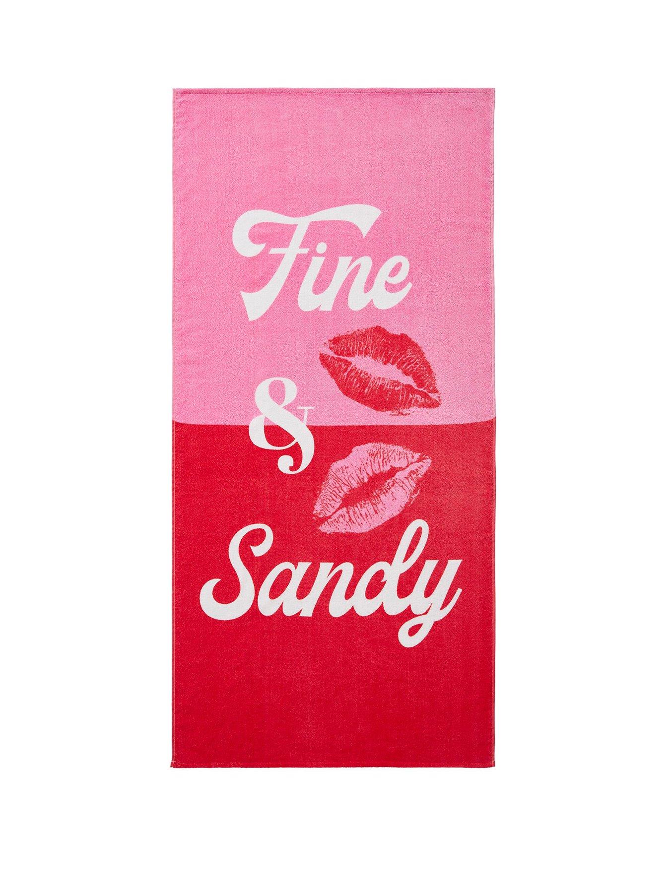 Cotton Beach Towel Pink 36x65 Inch