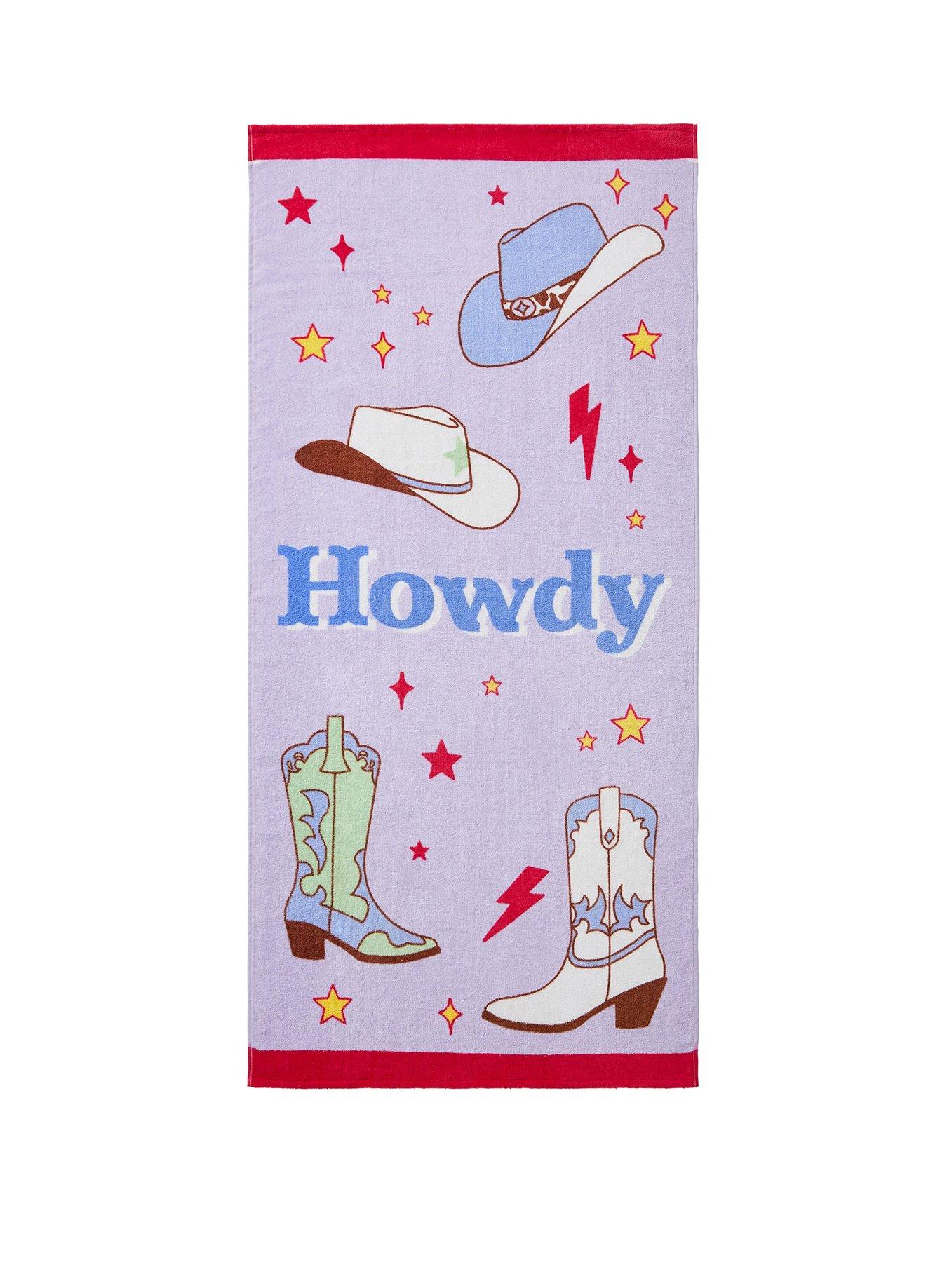 Image 2 of 3 of Sassy B Howdy Cowgirl 100% Cotton Beach Towel