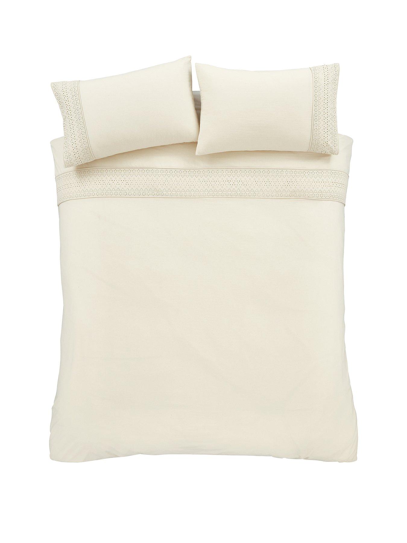 Image 2 of 4 of Catherine Lansfield Broderie Anglaise Duvet Set - Cream