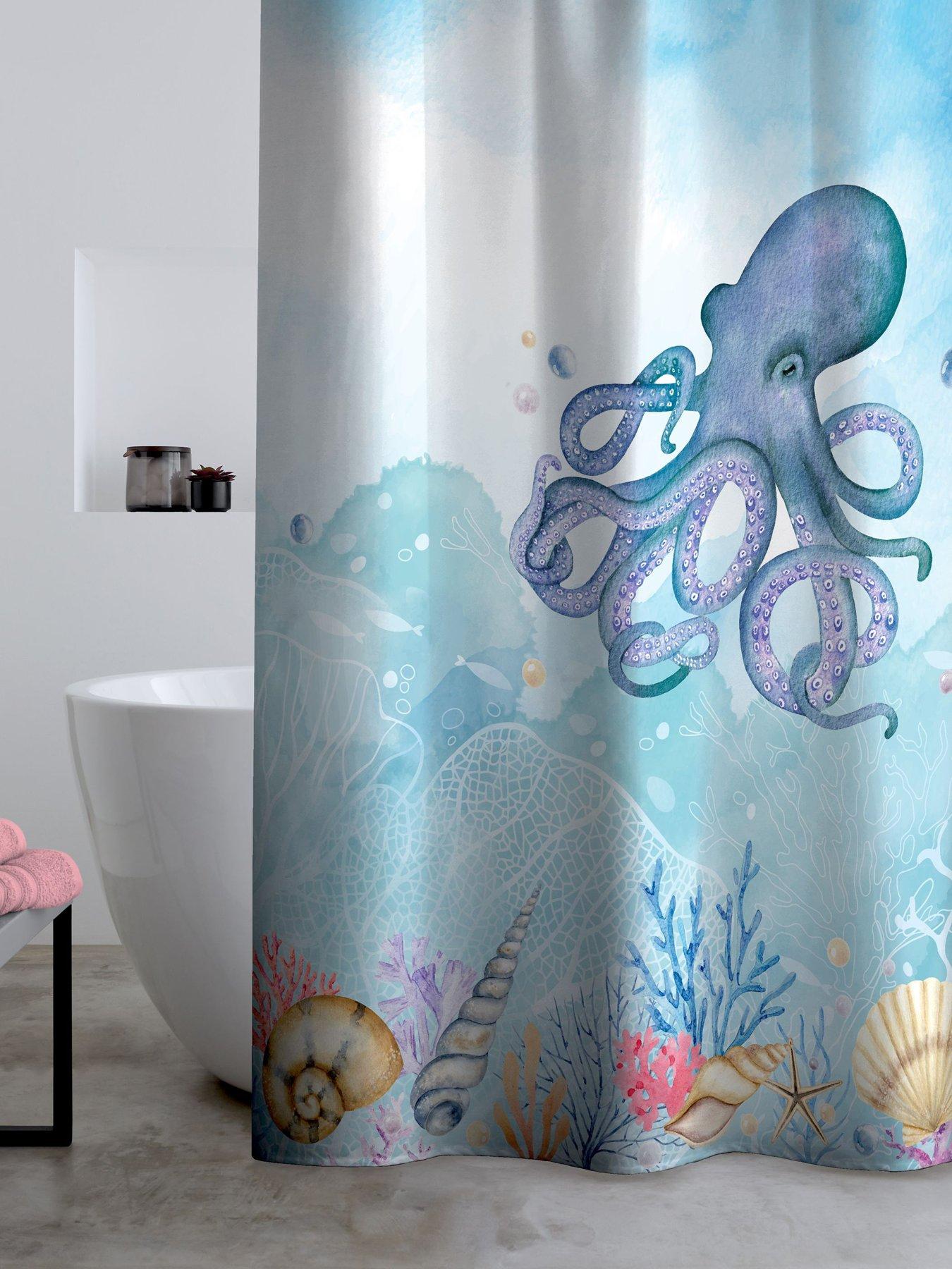 Catherine Lansfield Octopus Shower Curtain