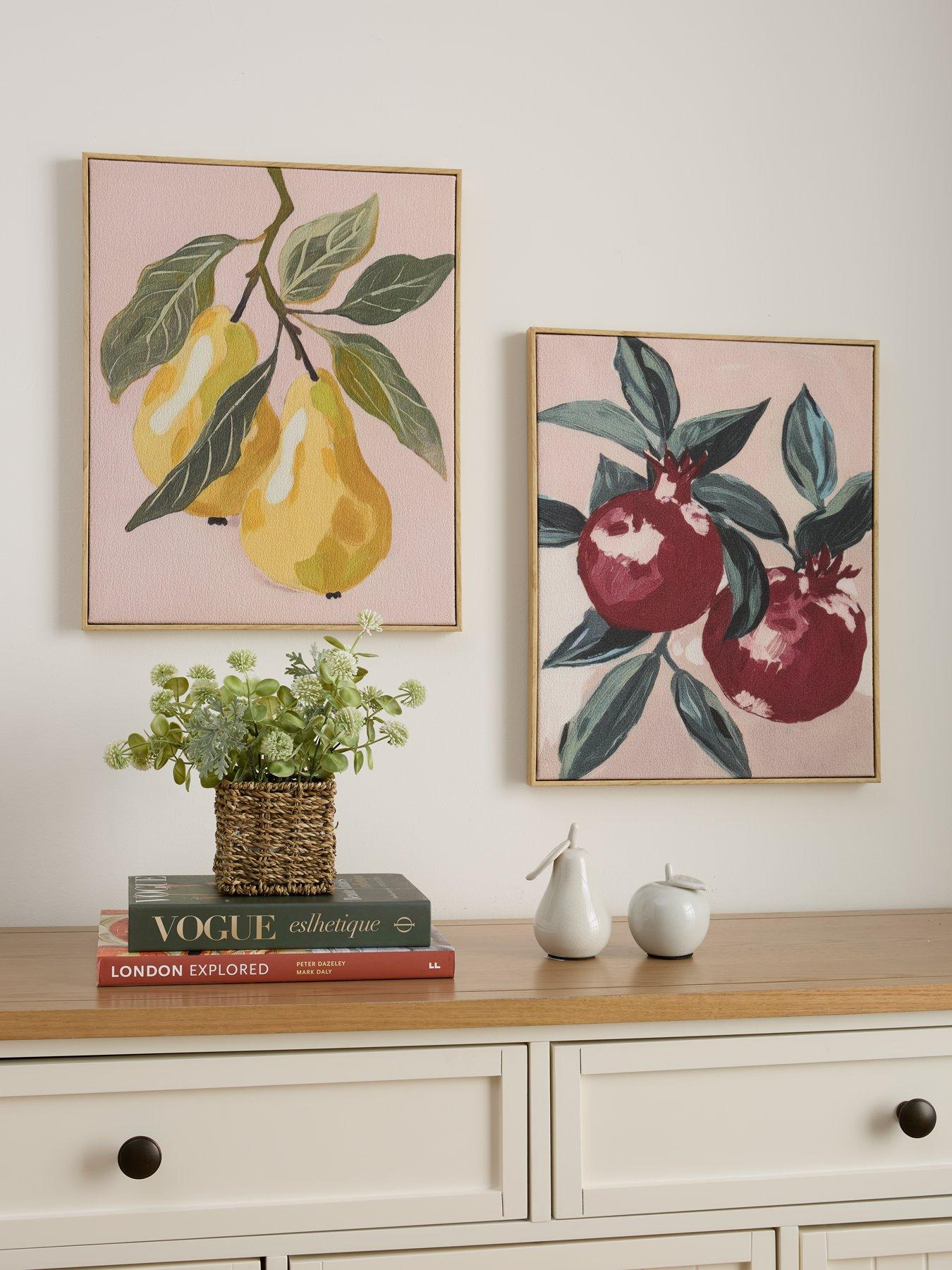 Image 1 of 6 of The Very Collection Set Of 2 Fruit Print On Textured Canvas - FSC&reg; Certified