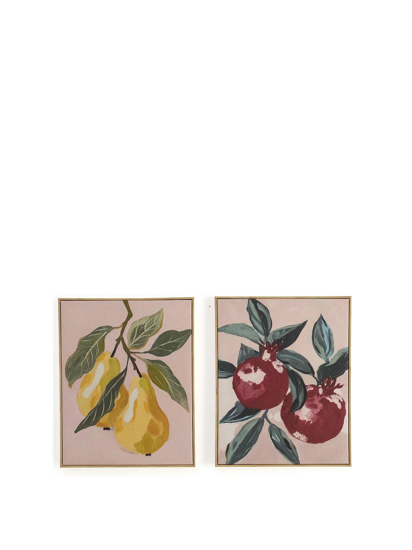 Image 2 of 6 of The Very Collection Set Of 2 Fruit Print On Textured Canvas - FSC&reg; Certified